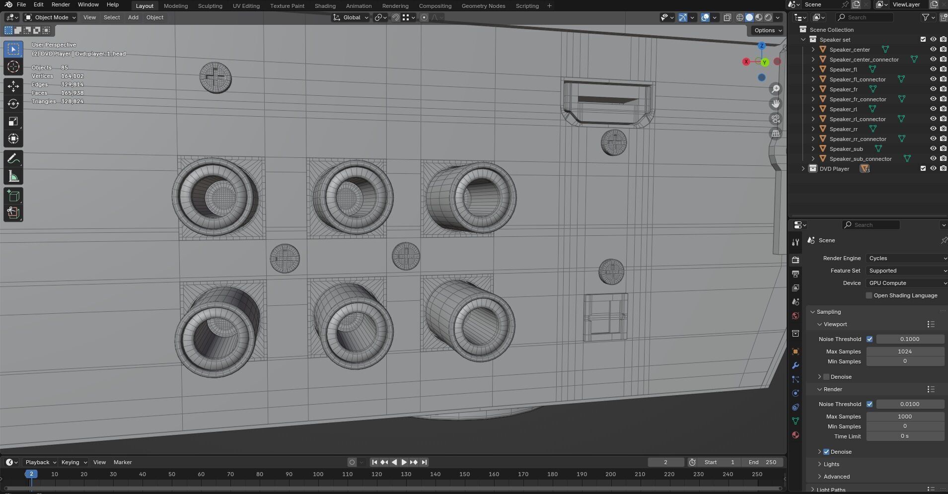 DVD Player with Speaker set CG1 3D model_12