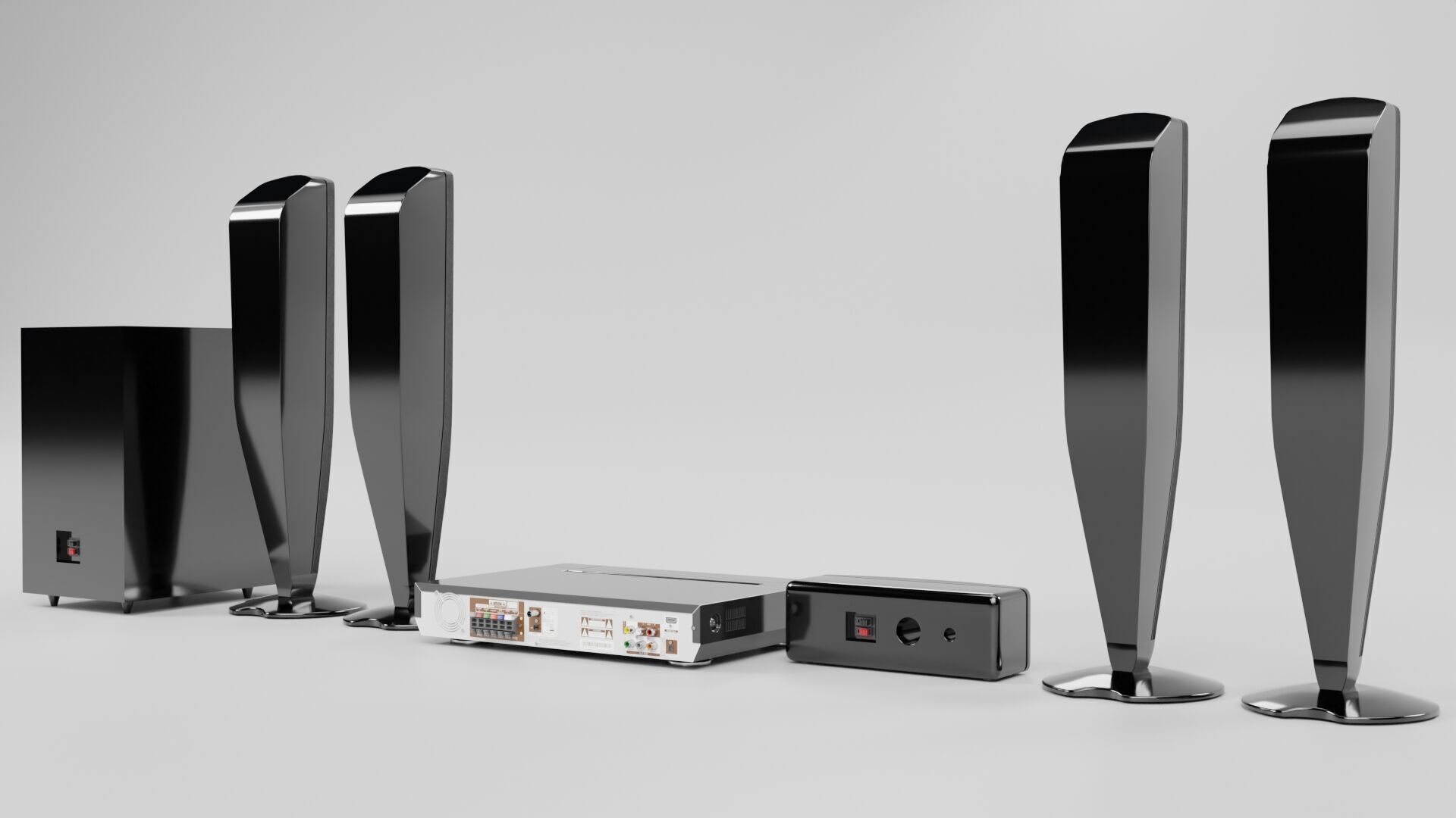 DVD Player with Speaker set CG1 3D model_3