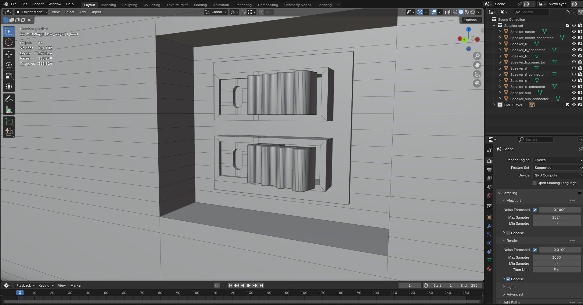 DVD Player with Speaker set CG1 3D model_13
