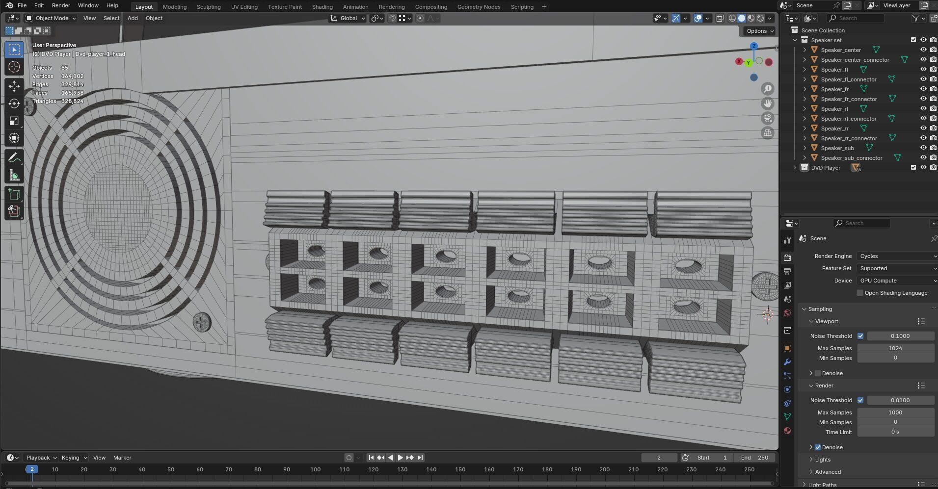 DVD Player with Speaker set CG1 3D model_11