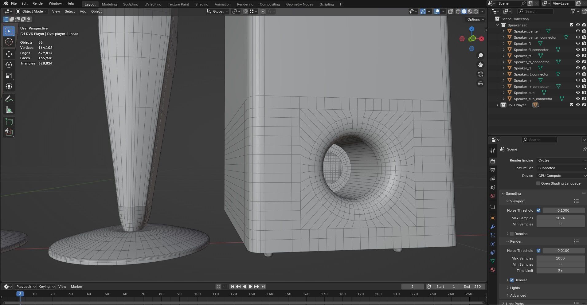 DVD Player with Speaker set CG1 3D model_15