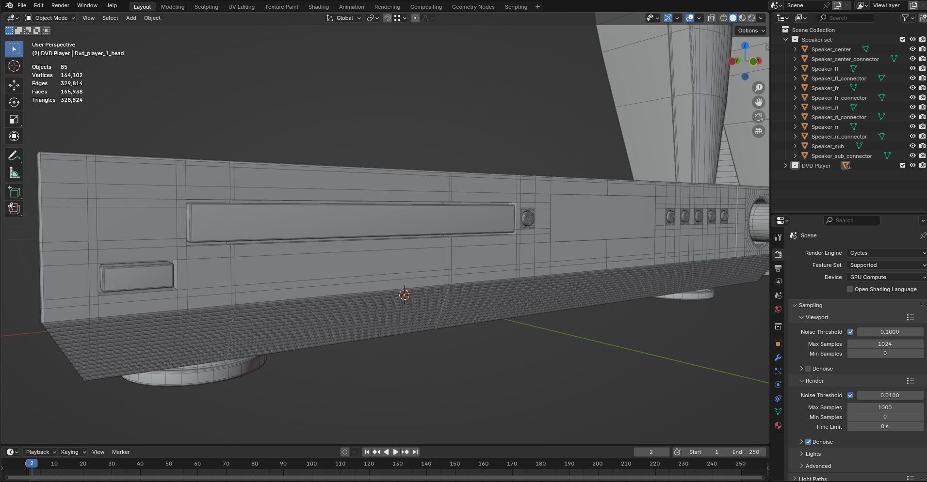 DVD Player with Speaker set CG1 3D model_10