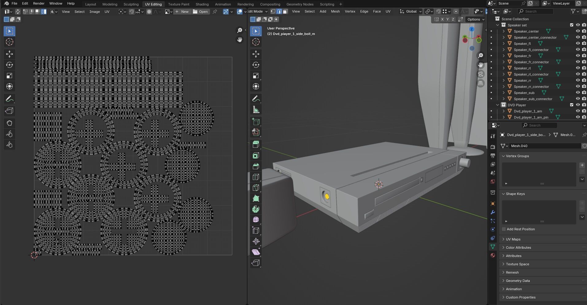 DVD Player with Speaker set CG1 3D model_22