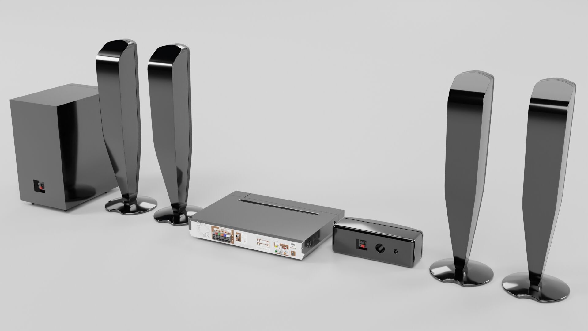 DVD Player with Speaker set CG1 3D model_1