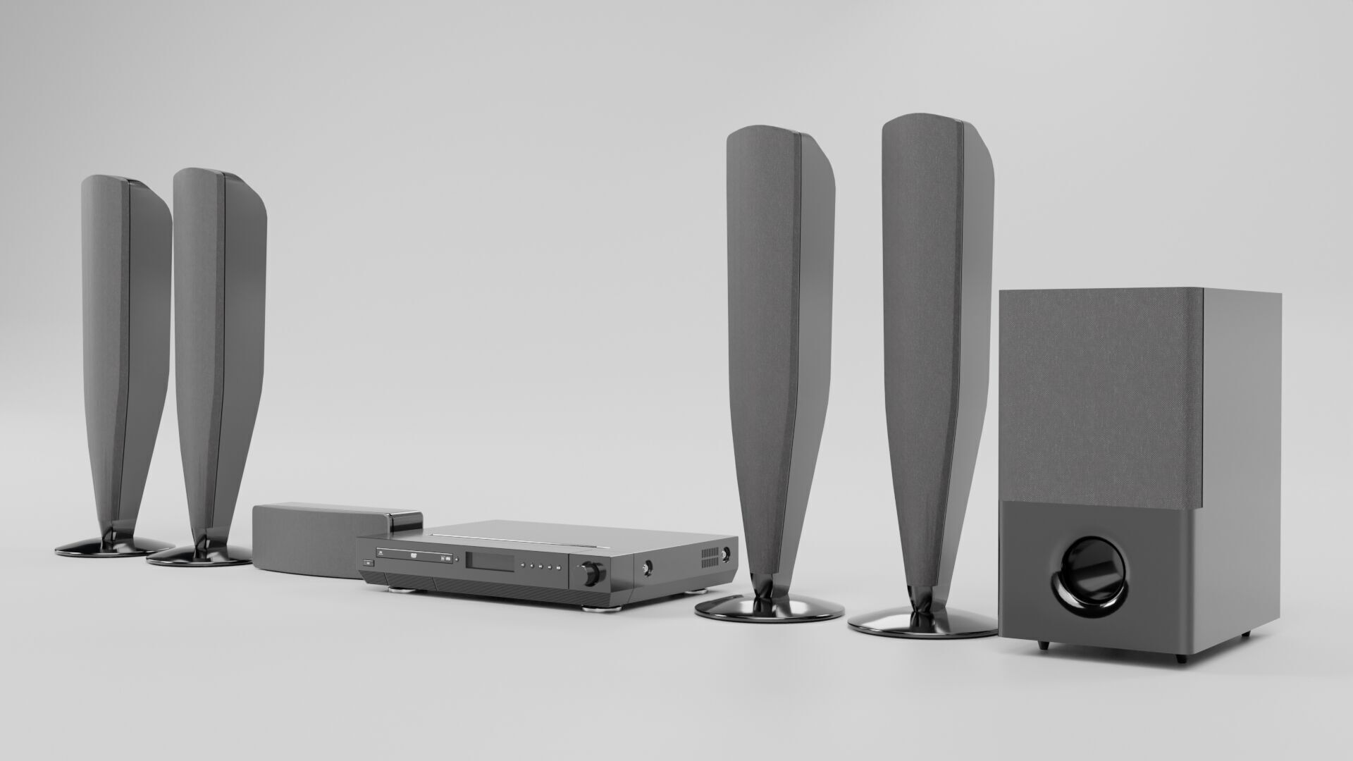 DVD Player with Speaker set CG1 3D model_2