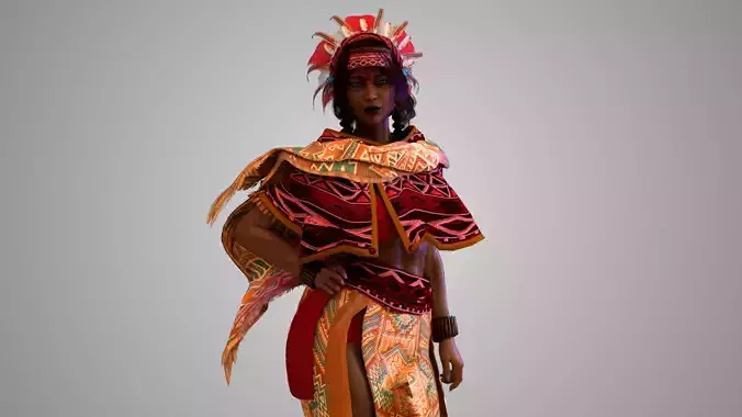 Native American Warrior Female   3D model