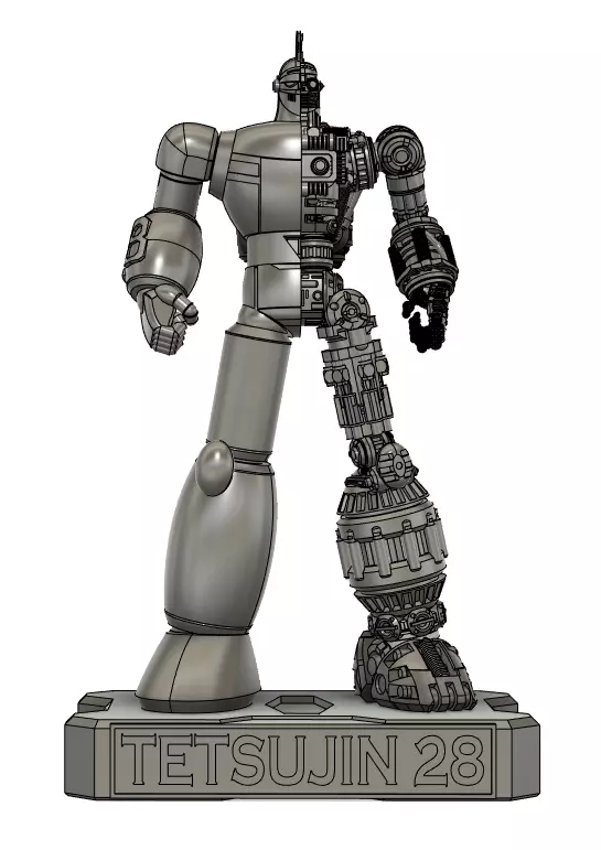 30cm tetsujin 28 half mechanic statue figure 3d models 3D print model_0
