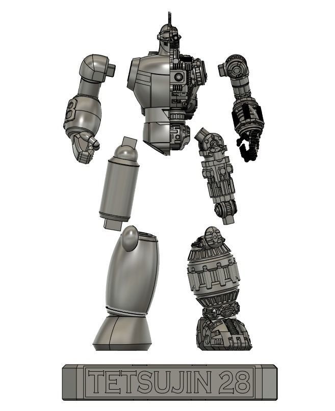 30cm tetsujin 28 half mechanic statue figure 3d models 3D print model_7