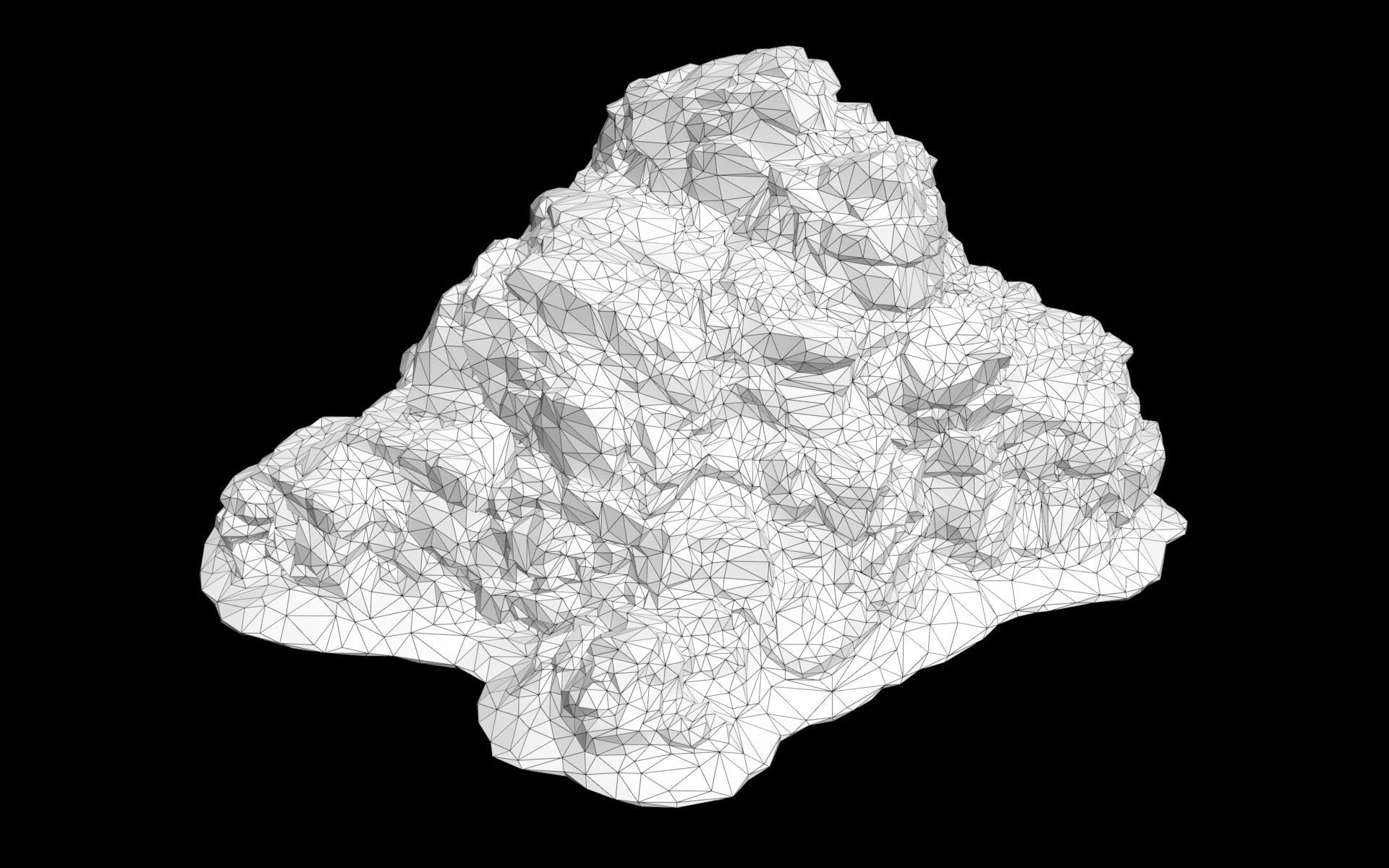 Low poly Snow Cliff Rough Rock 210404 Low-poly 3D model_45
