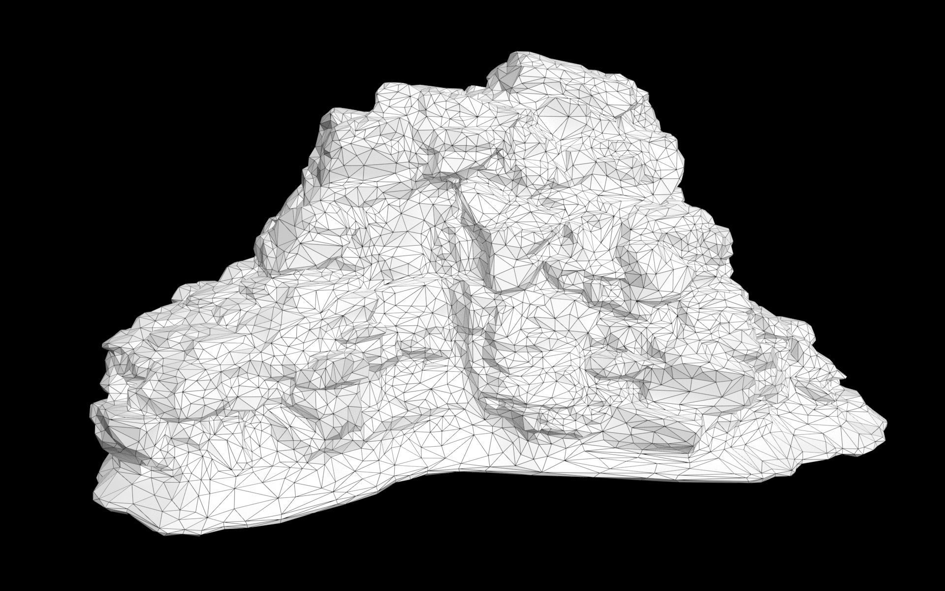 Low poly Snow Cliff Rough Rock 210404 Low-poly 3D model_30