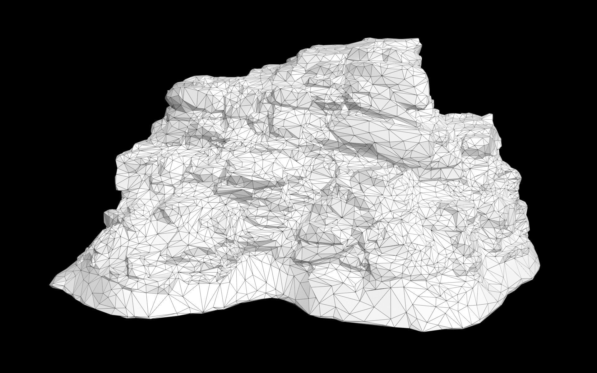 Low poly Snow Cliff Rough Rock 210404 Low-poly 3D model_5