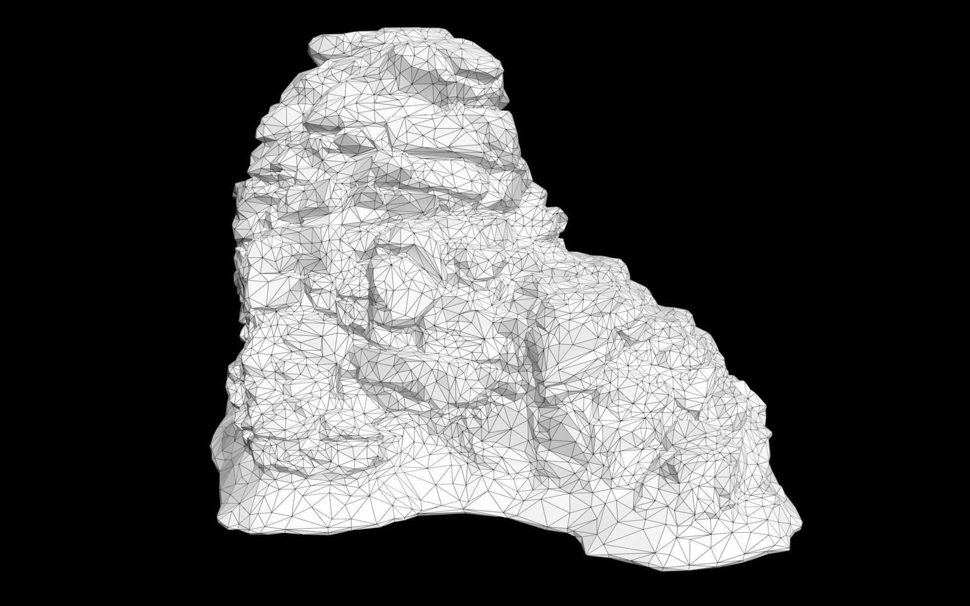 Low poly Snow Cliff Rough Rock 210404 Low-poly 3D model_35