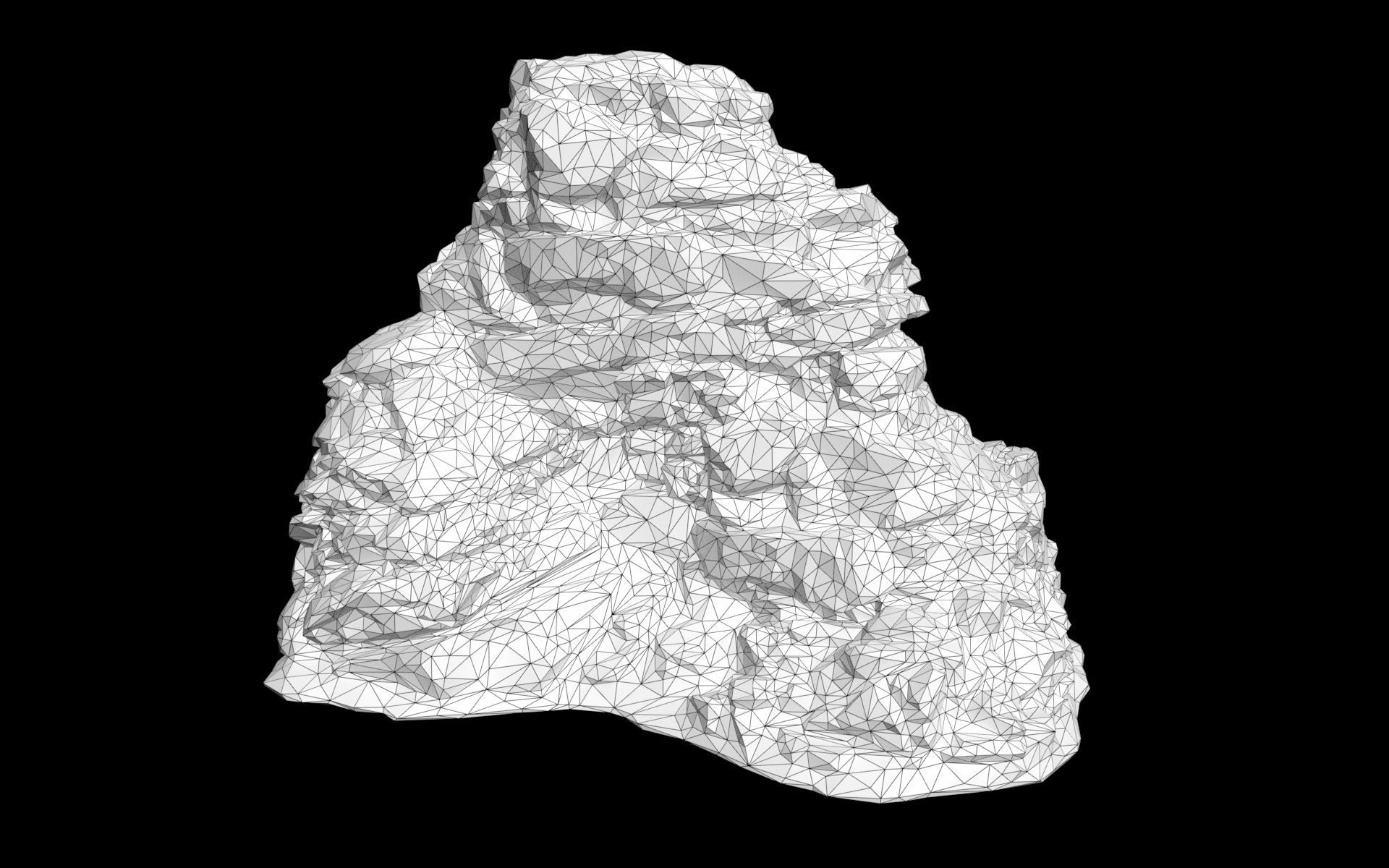 Low poly Snow Cliff Rough Rock 210404 Low-poly 3D model_10