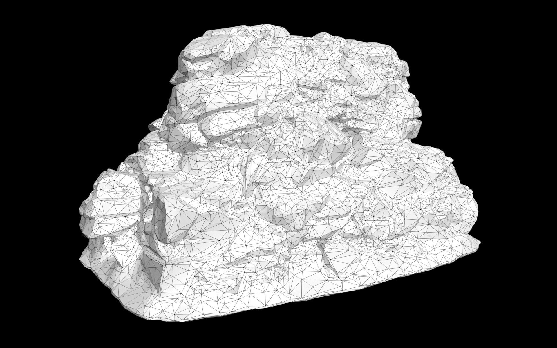 Low poly Snow Cliff Rough Rock 210404 Low-poly 3D model_15