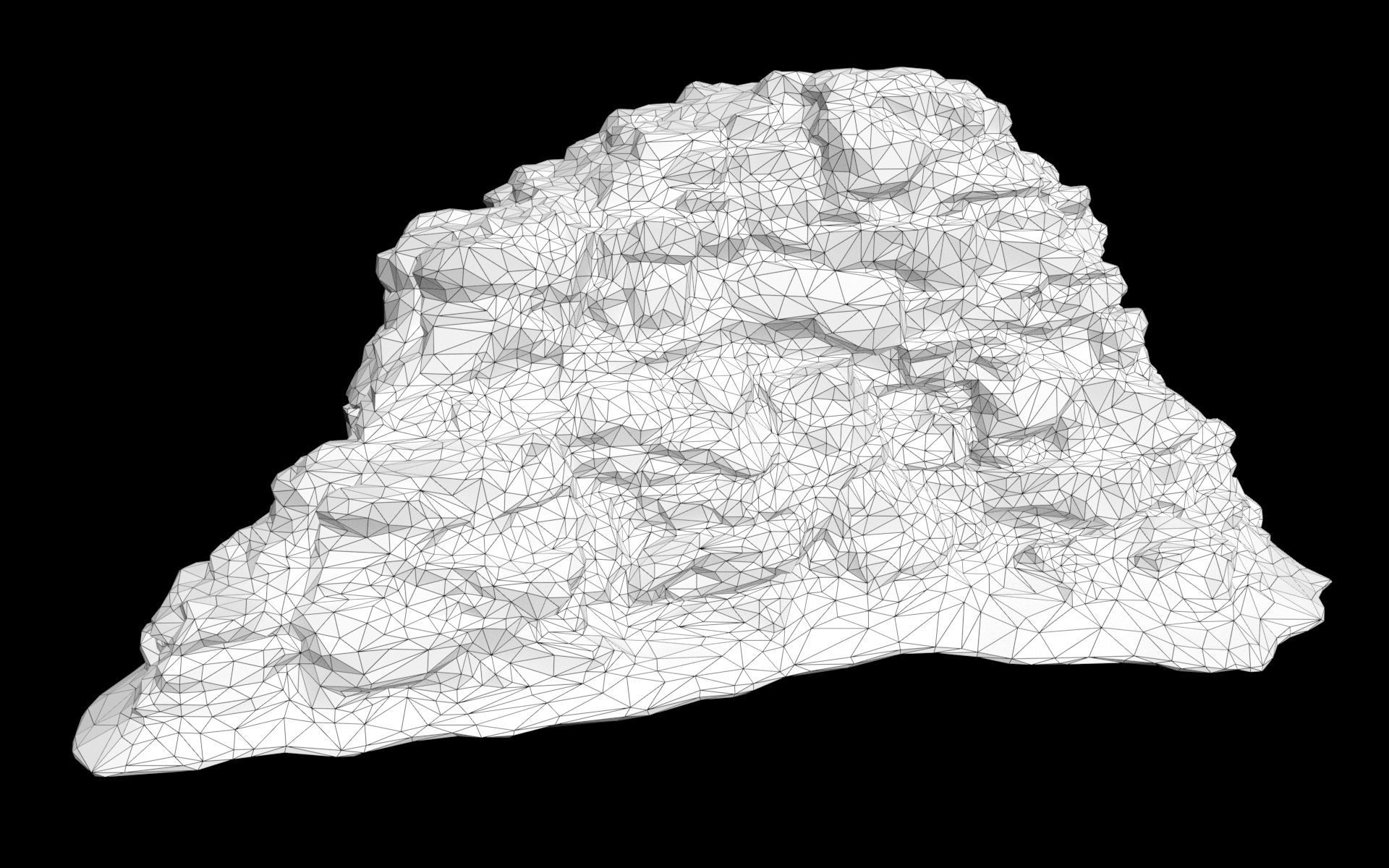 Low poly Snow Cliff Rough Rock 210404 Low-poly 3D model_40