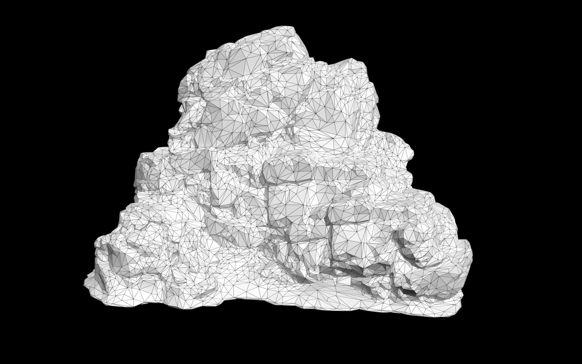 Low poly Snow Cliff Rough Rock 210404 Low-poly 3D model_20
