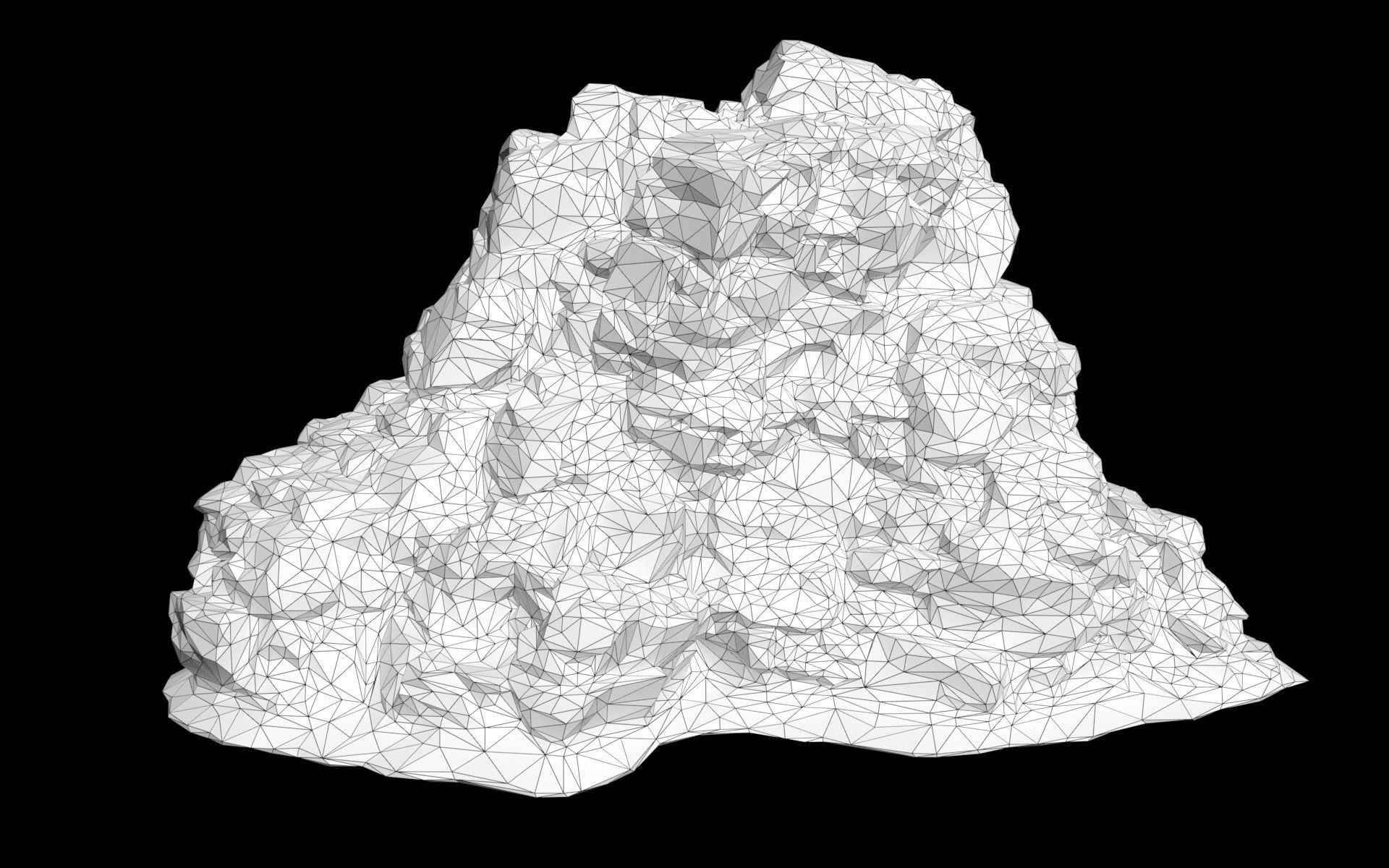 Low poly Snow Cliff Rough Rock 210404 Low-poly 3D model_50