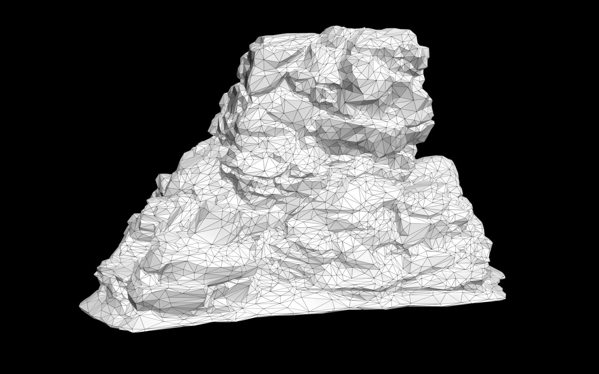 Low poly Snow Cliff Rough Rock 210404 Low-poly 3D model_25