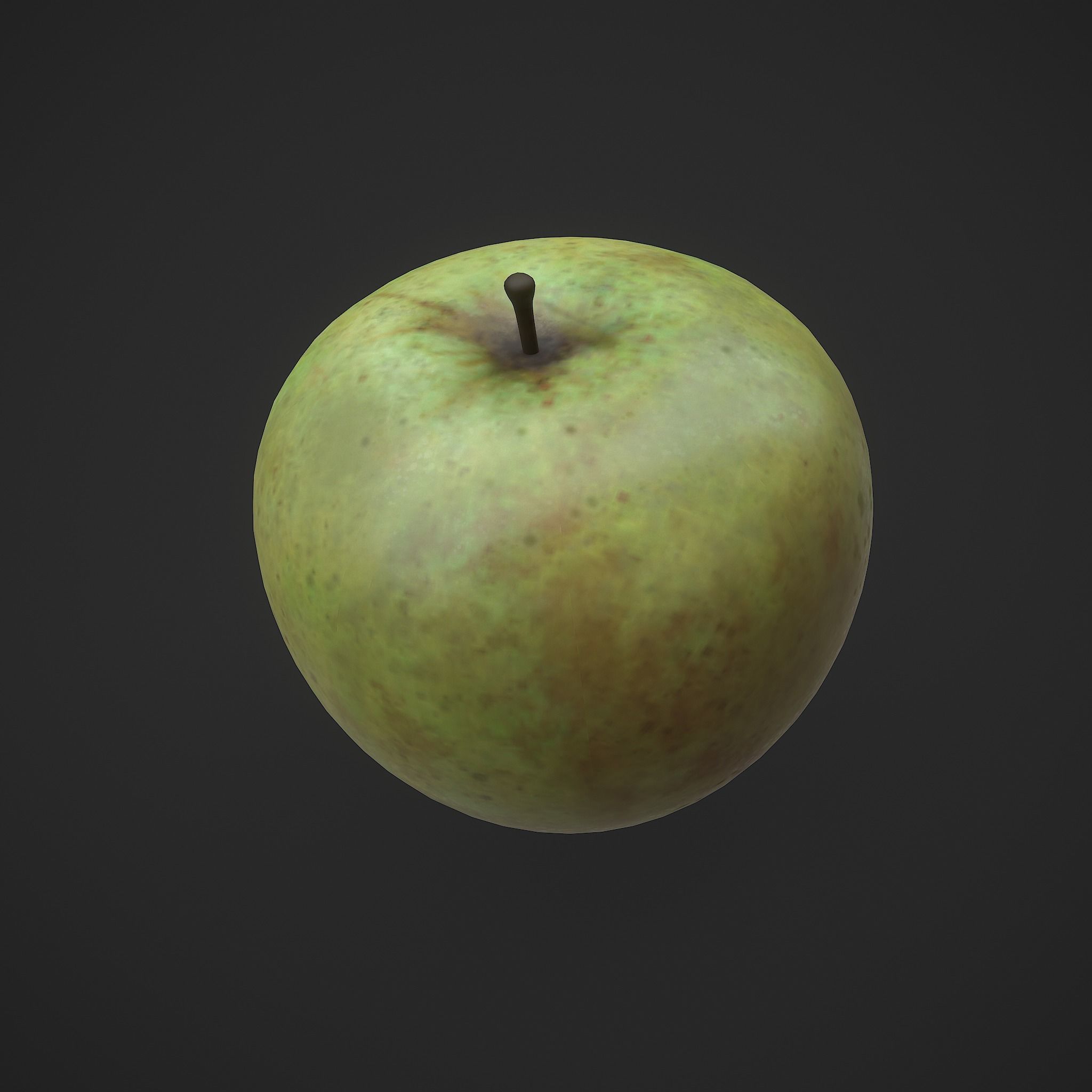 Green Apple  Free low-poly 3D model_5