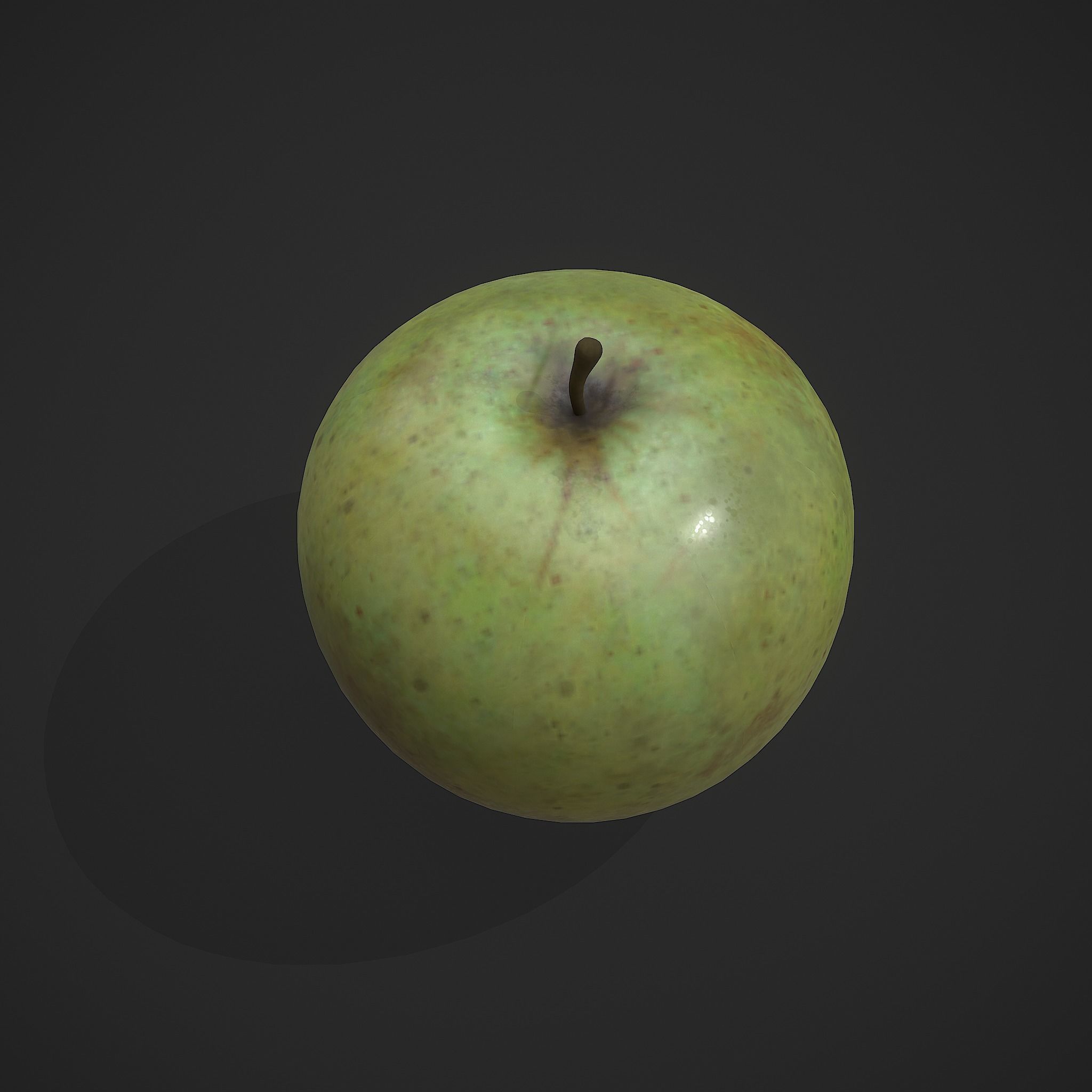 Green Apple  Free low-poly 3D model_8