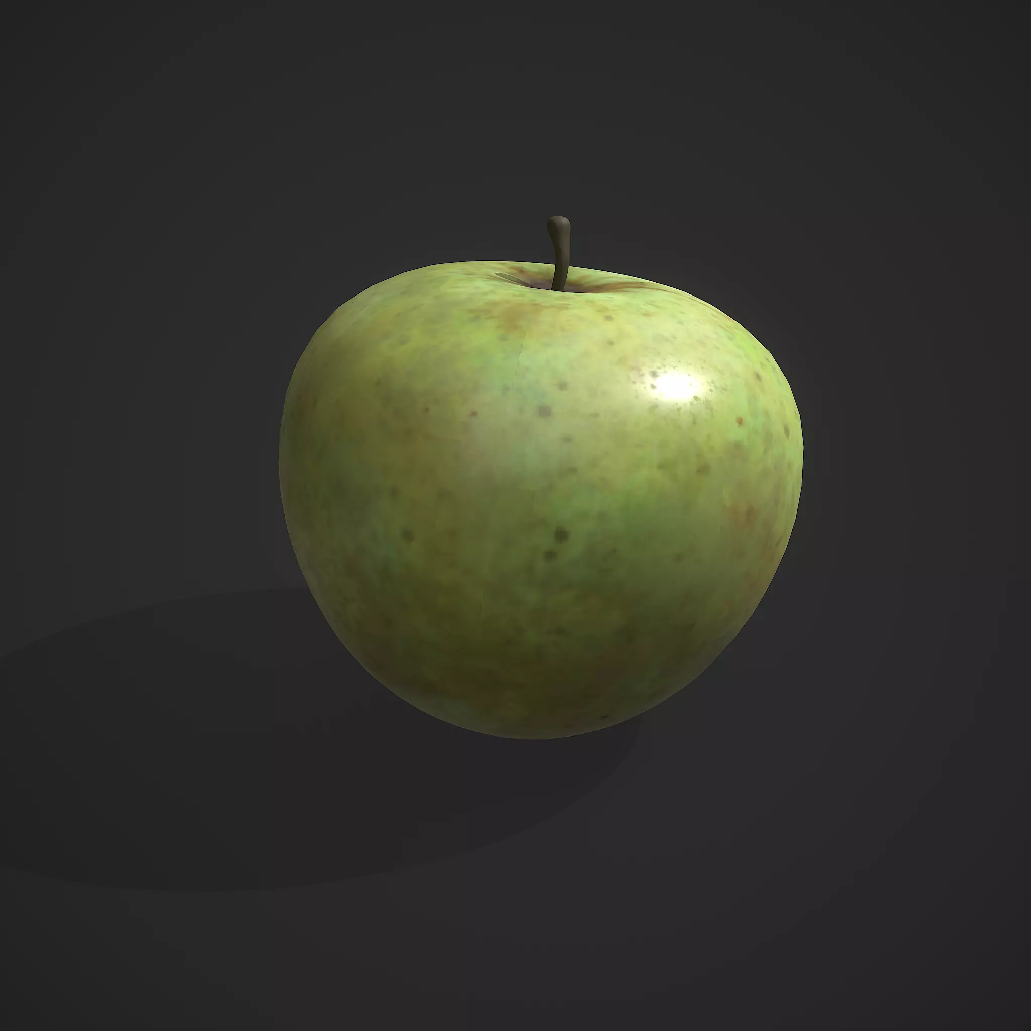 Green Apple  Free low-poly 3D model_0