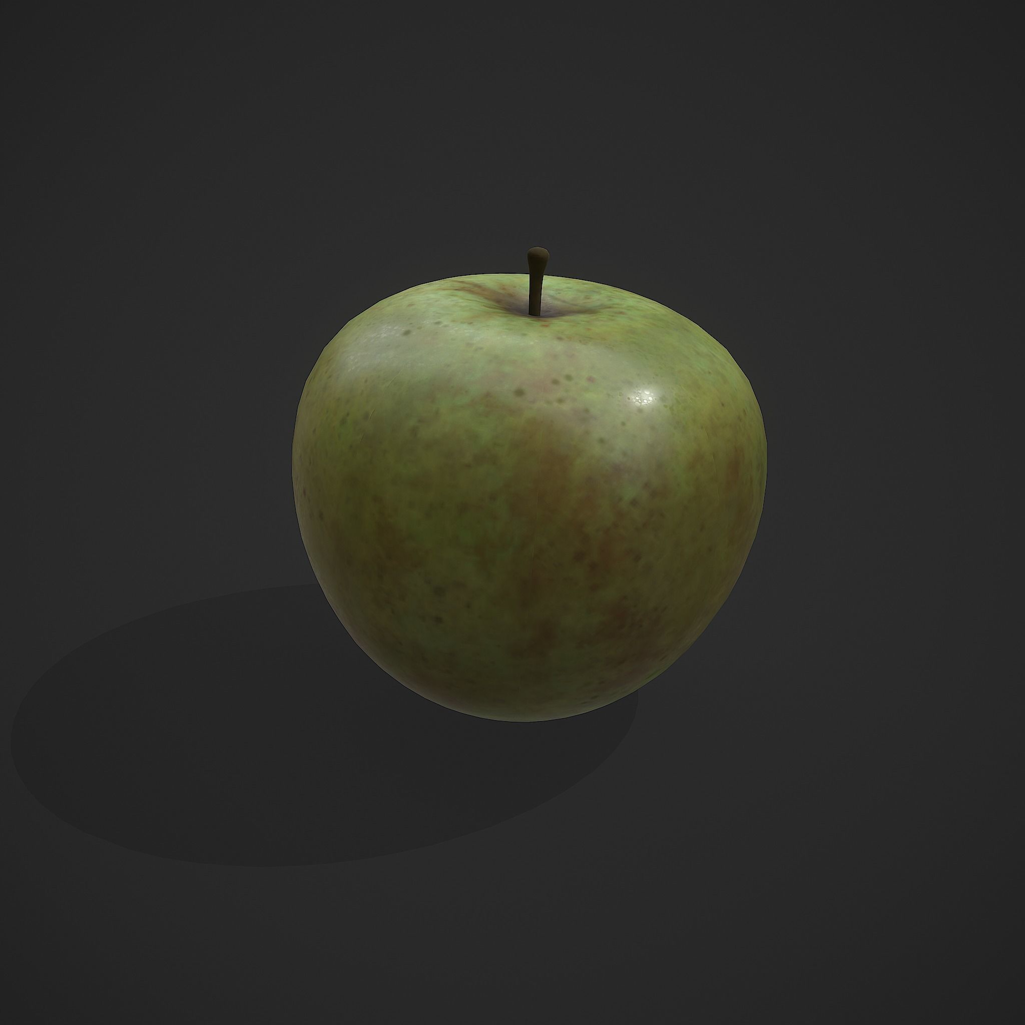 Green Apple  Free low-poly 3D model_9
