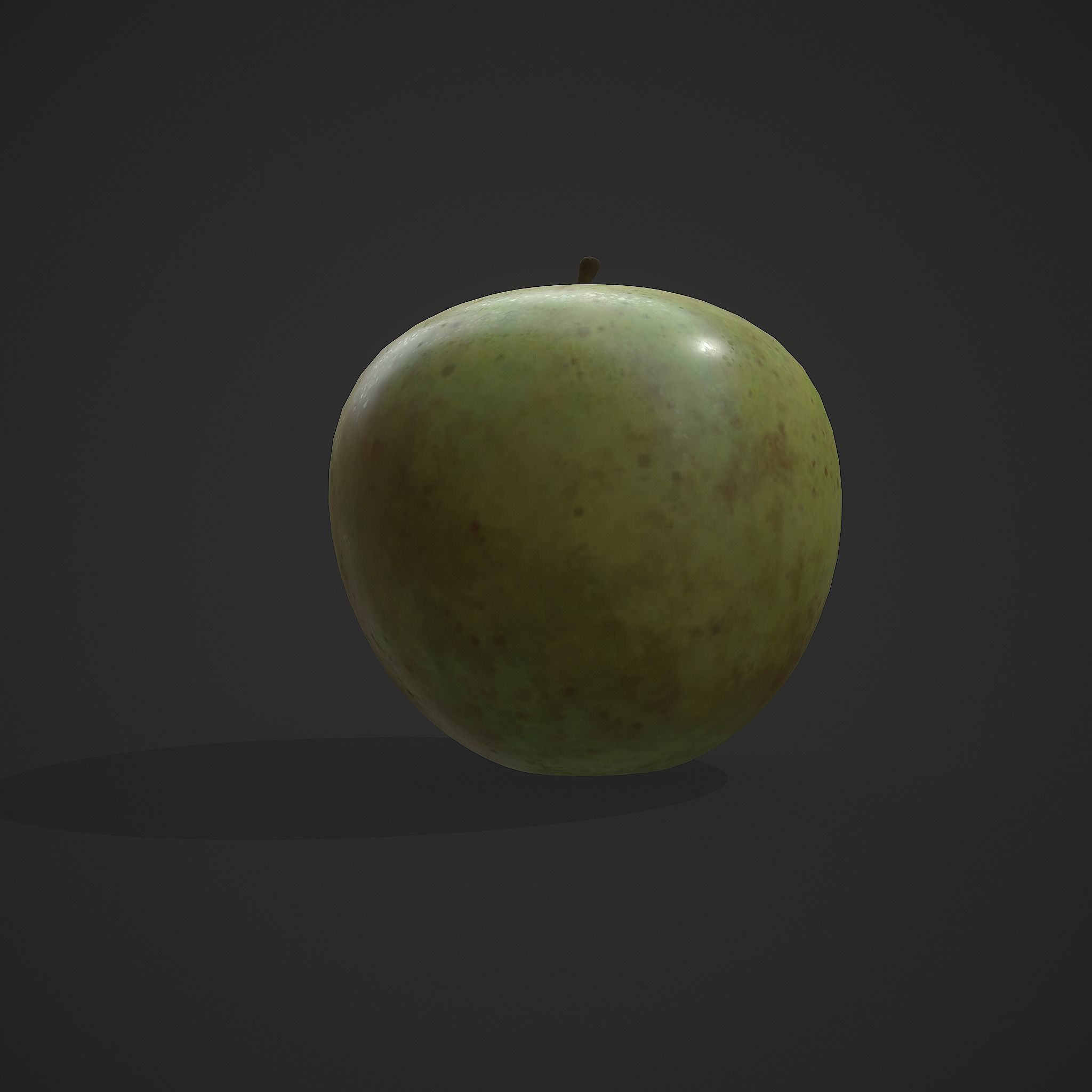 Green Apple  Free low-poly 3D model_6