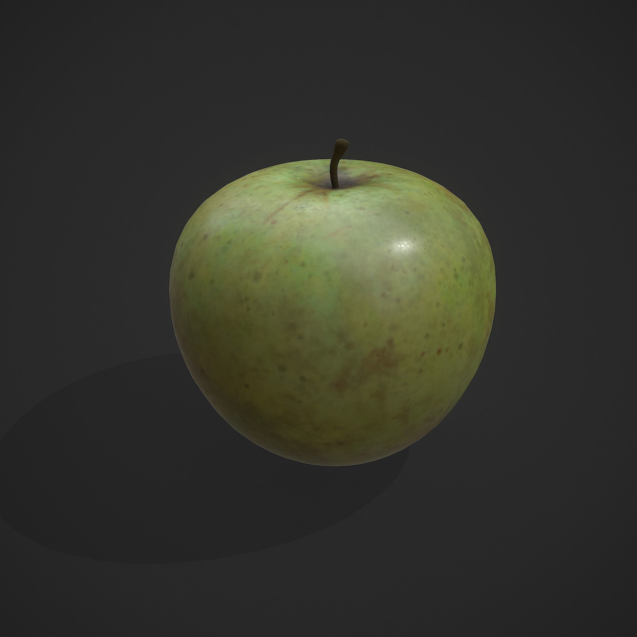 Green Apple  Free low-poly 3D model_11
