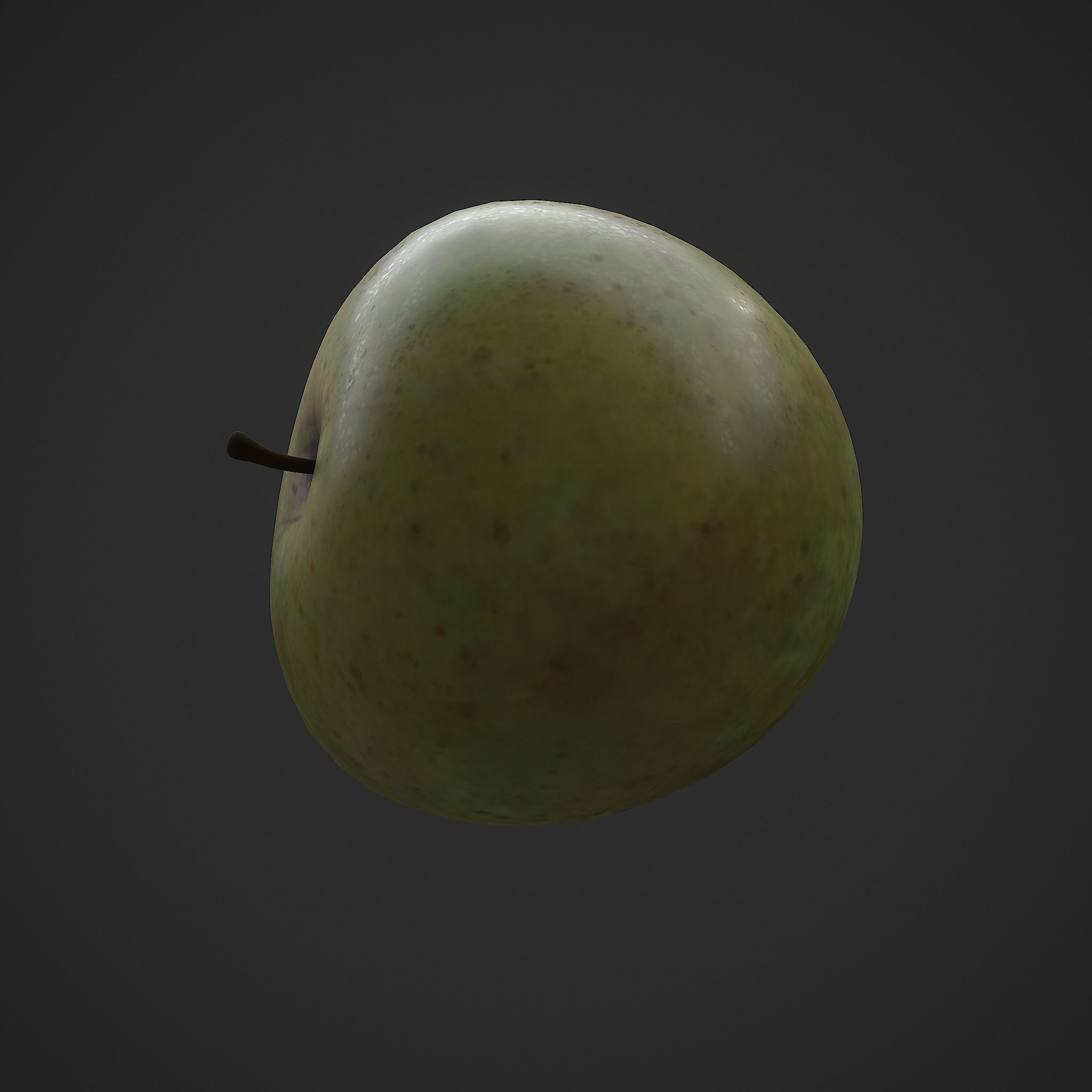 Green Apple  Free low-poly 3D model_12