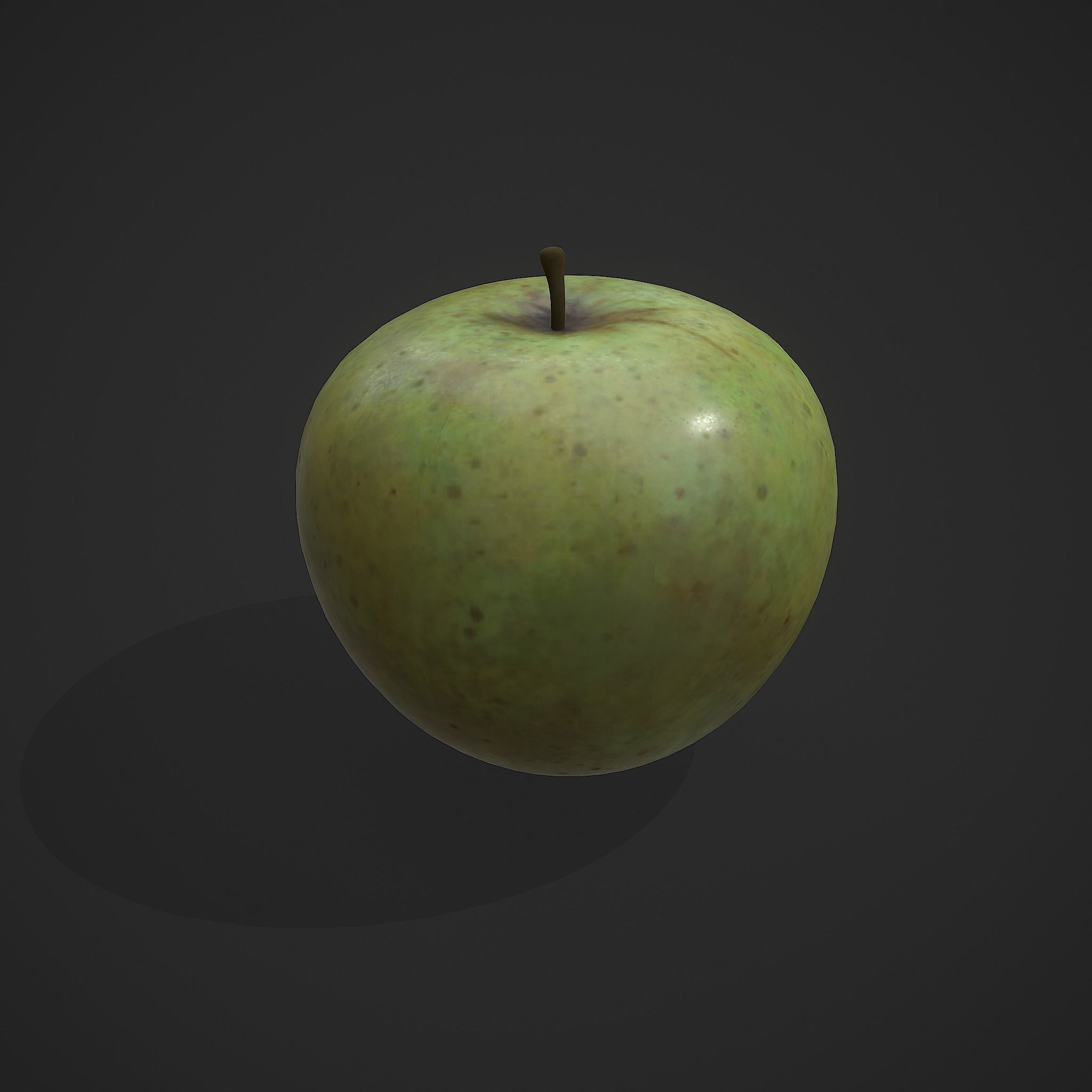 Green Apple  Free low-poly 3D model_7