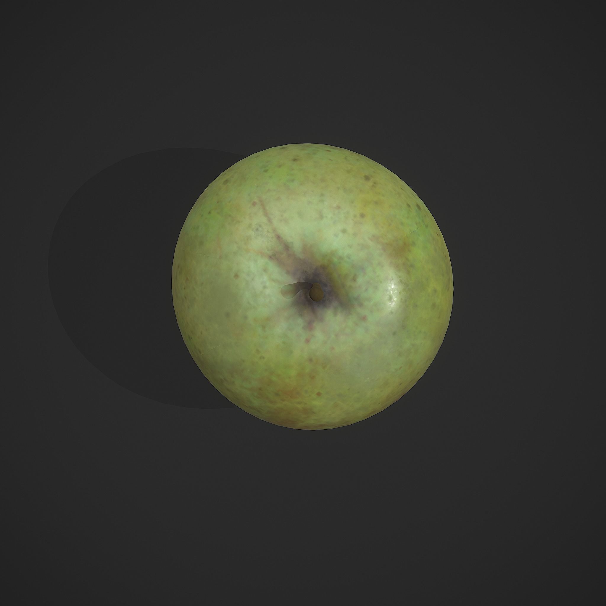 Green Apple  Free low-poly 3D model_13