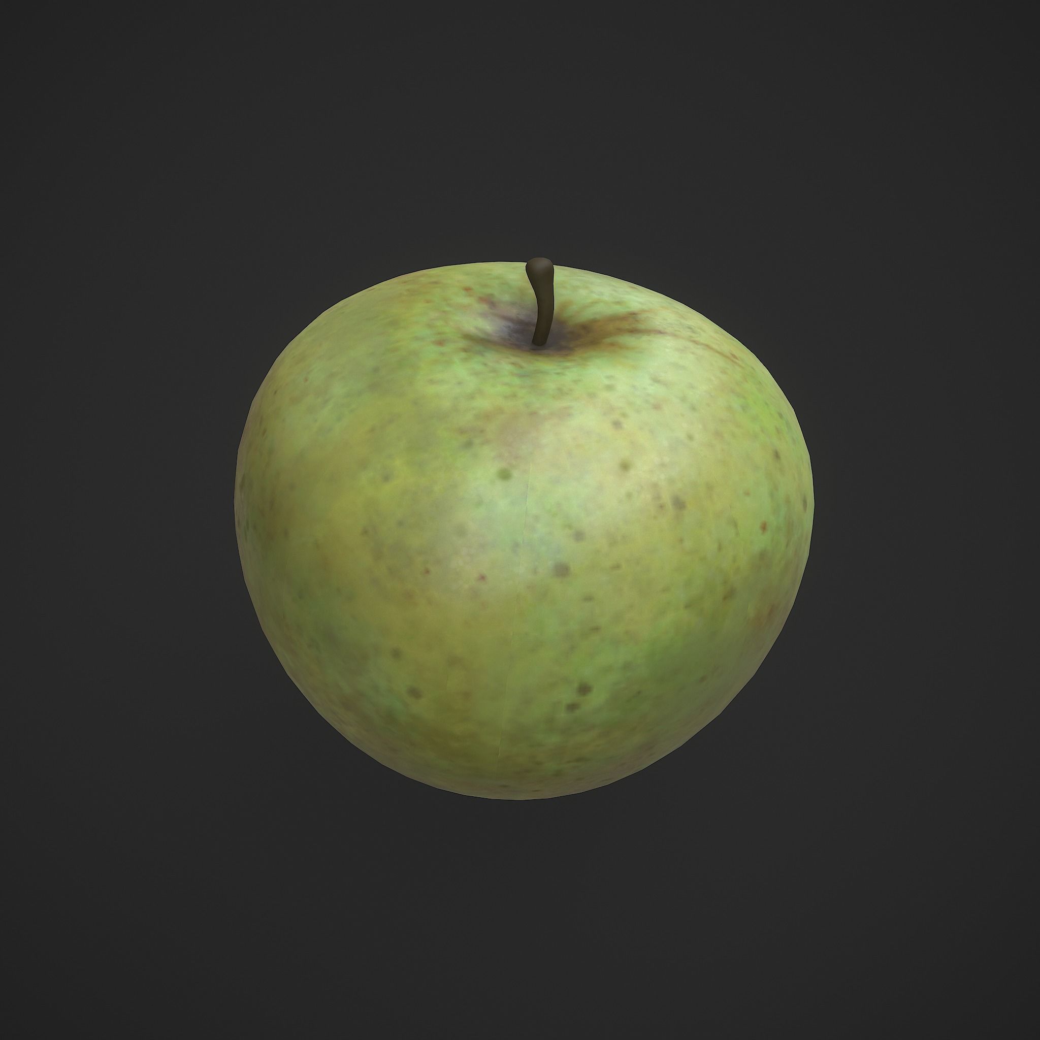 Green Apple  Free low-poly 3D model_3