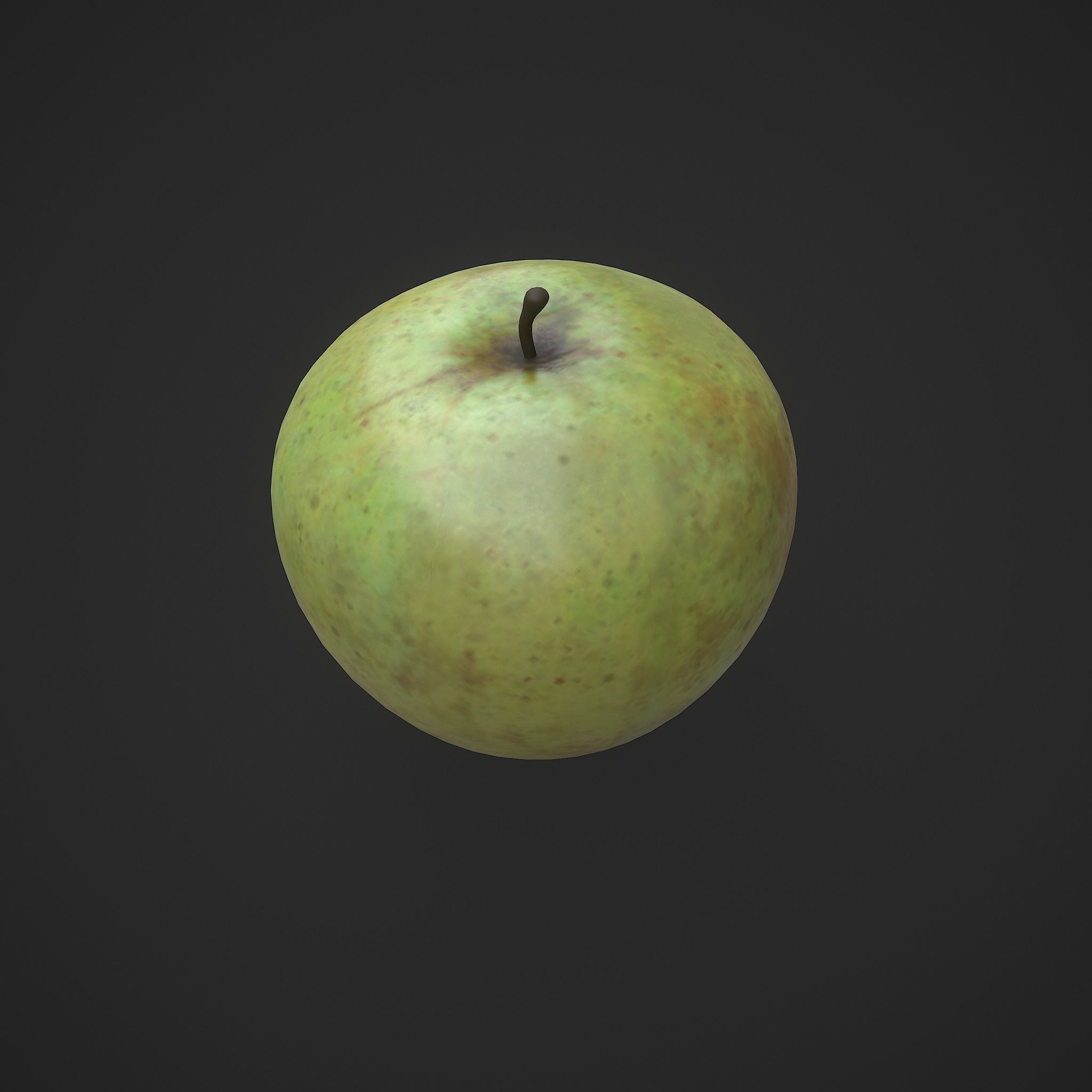 Green Apple  Free low-poly 3D model_4