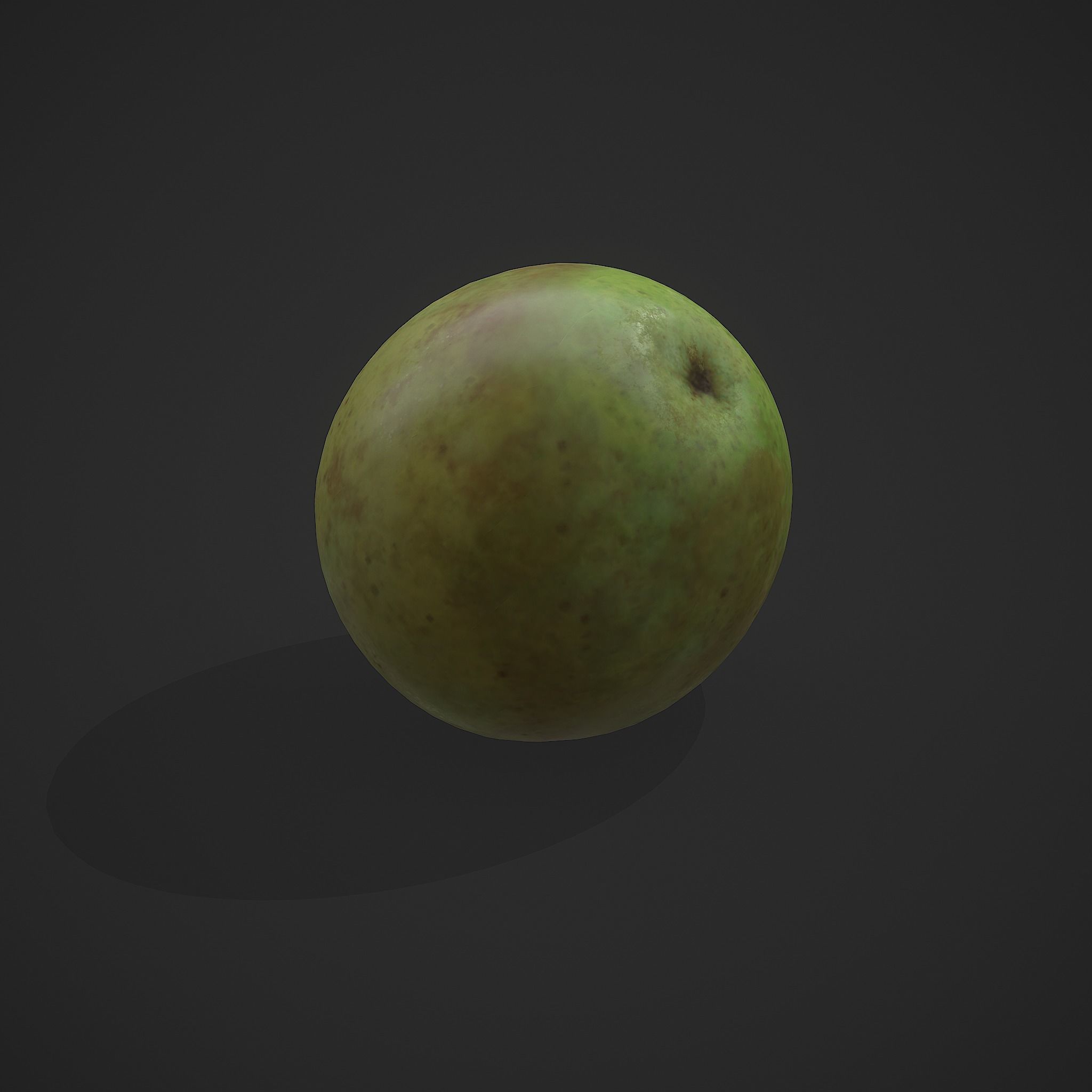 Green Apple  Free low-poly 3D model_15