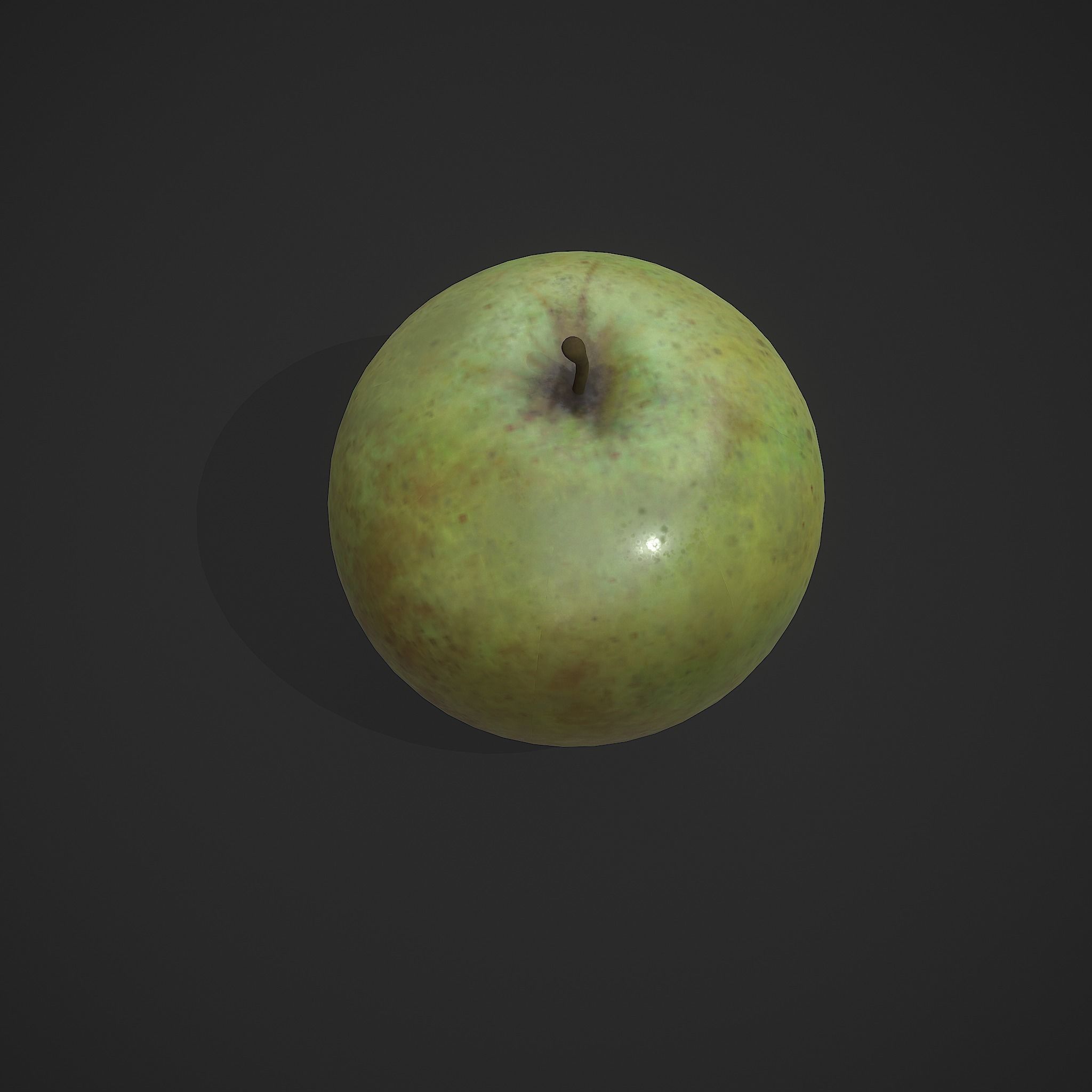 Green Apple  Free low-poly 3D model_14