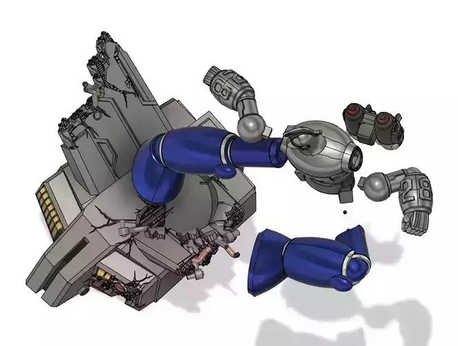 big scale tetsujin 28 fling kick statue figure 3d printing