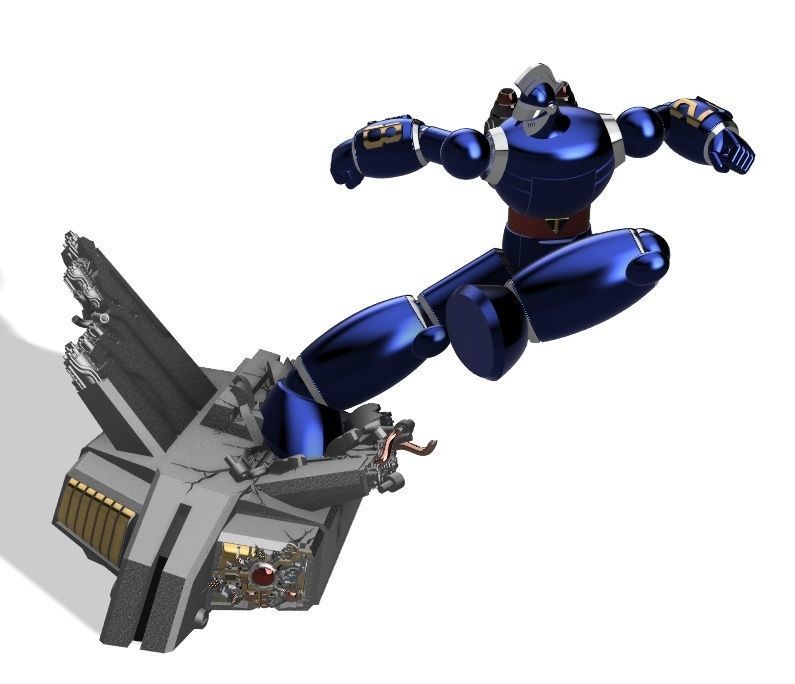 big scale tetsujin 28 fling kick statue figure 3d printing 3D print model_6