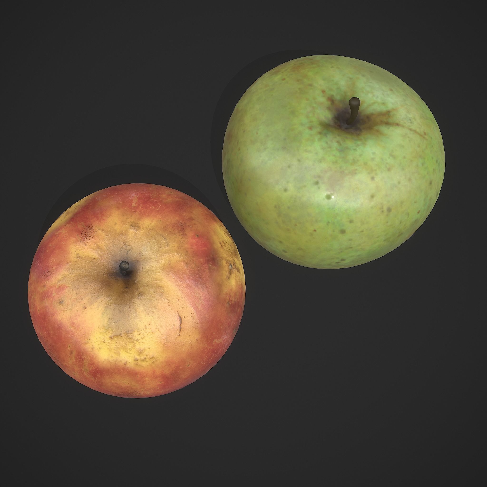 Red and Green Apple  3D Model Collection_12