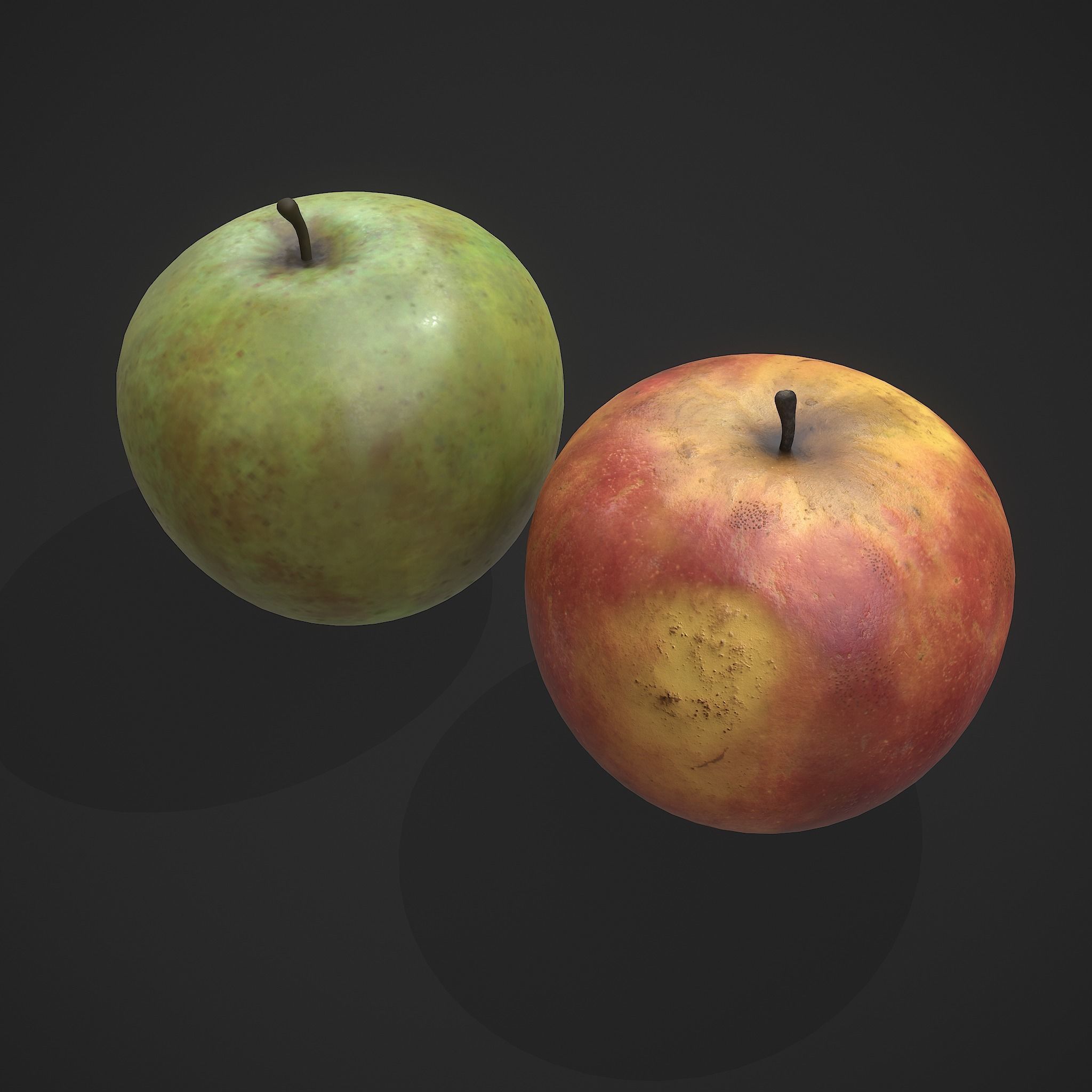 Red and Green Apple  3D Model Collection_11