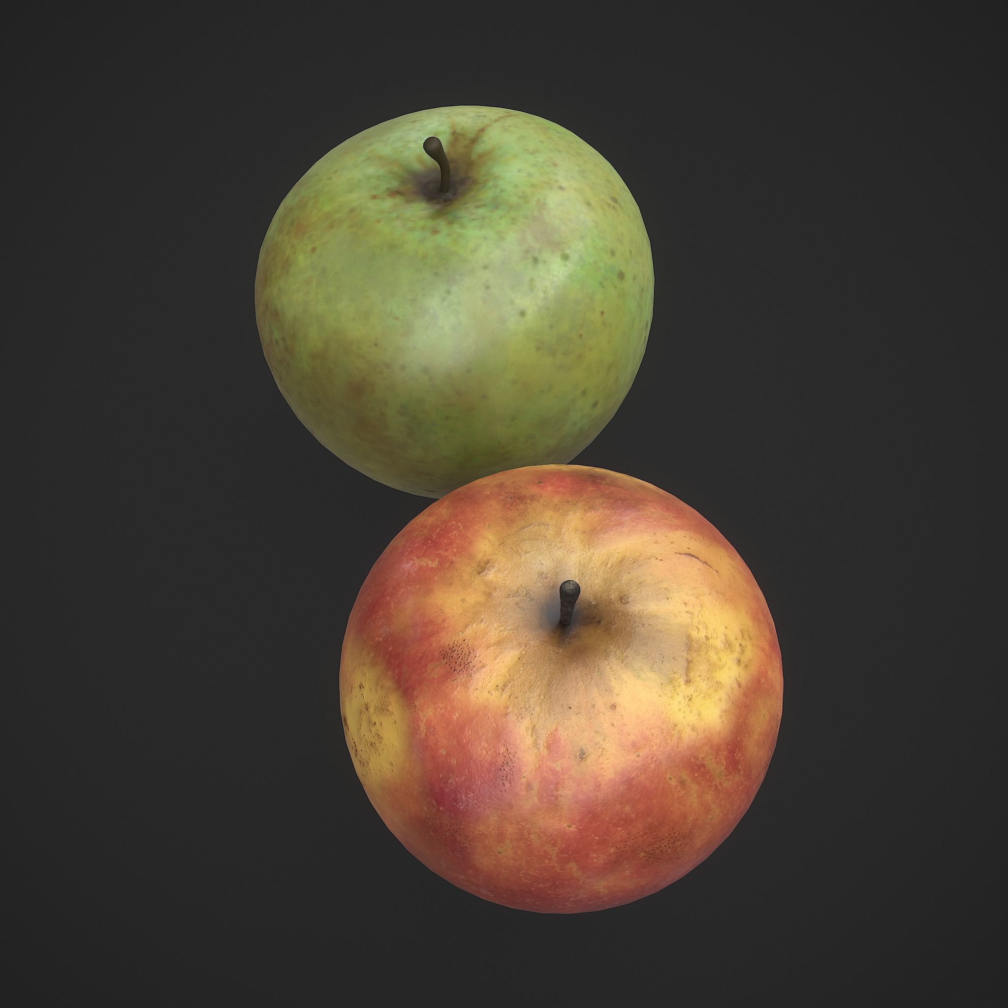 Red and Green Apple  3D Model Collection_8