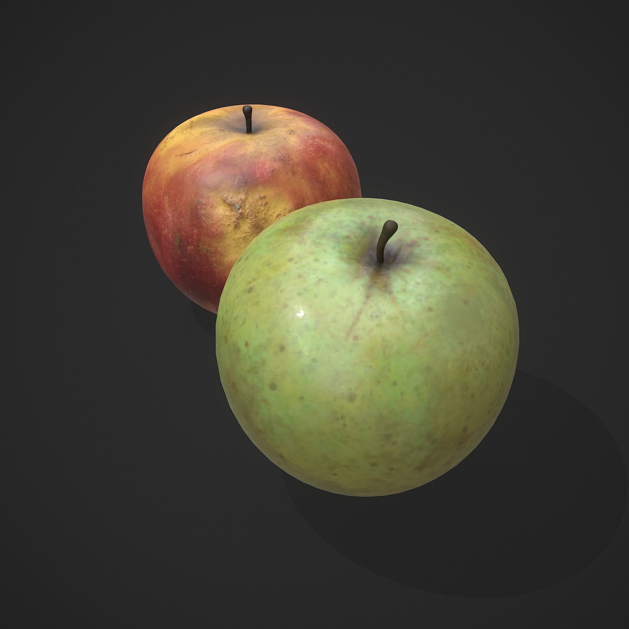 Red and Green Apple  3D Model Collection_7