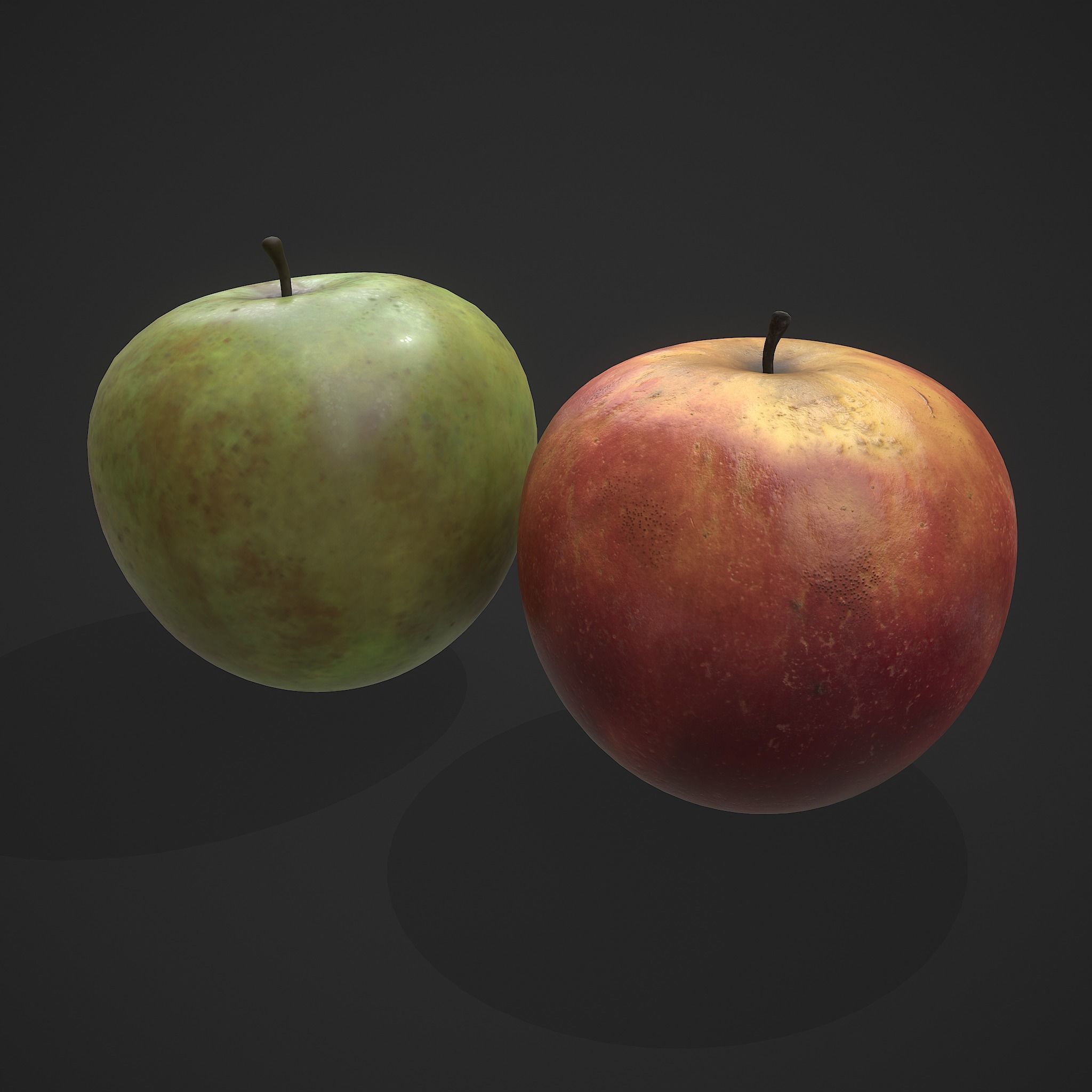 Red and Green Apple  3D Model Collection_34