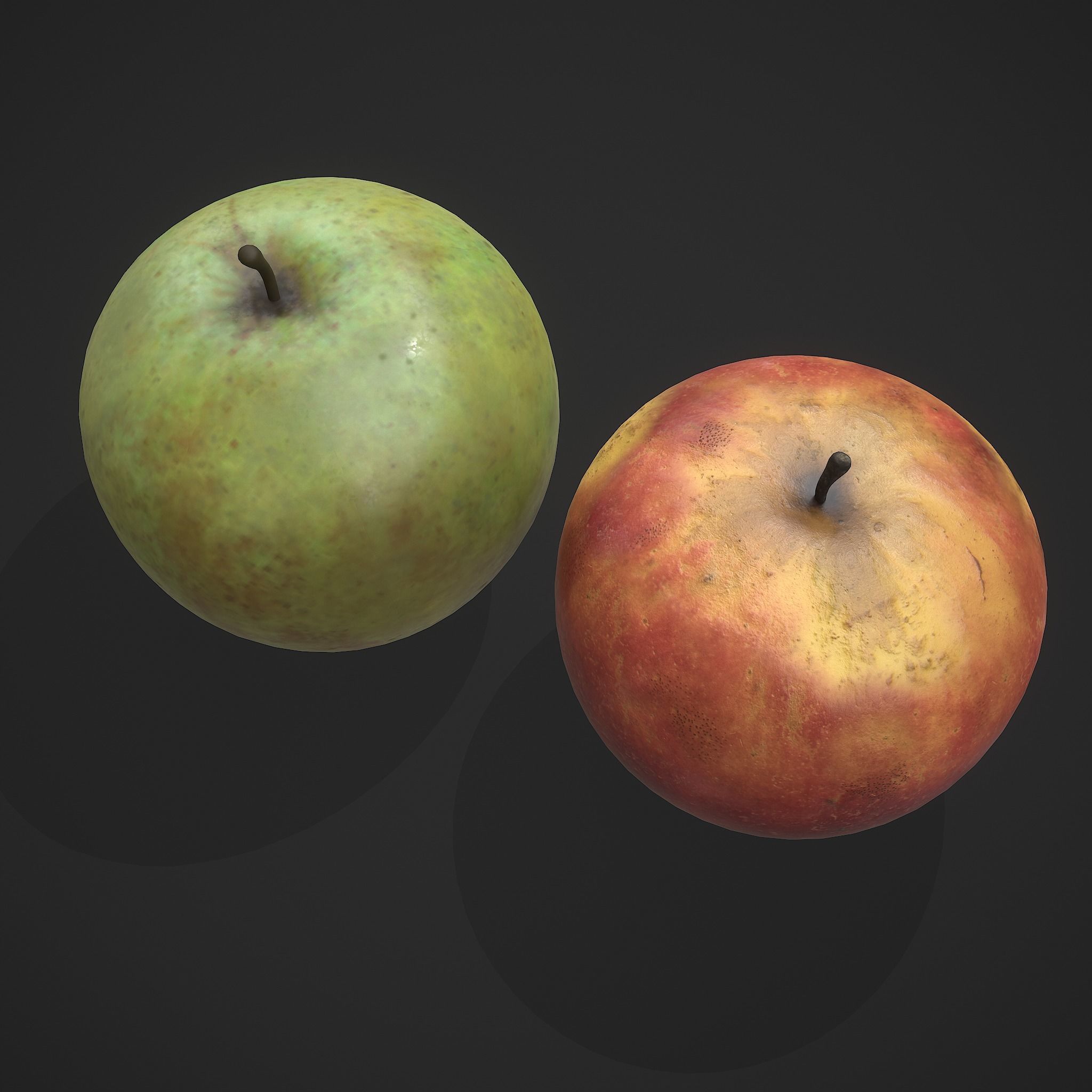 Red and Green Apple  3D Model Collection_35