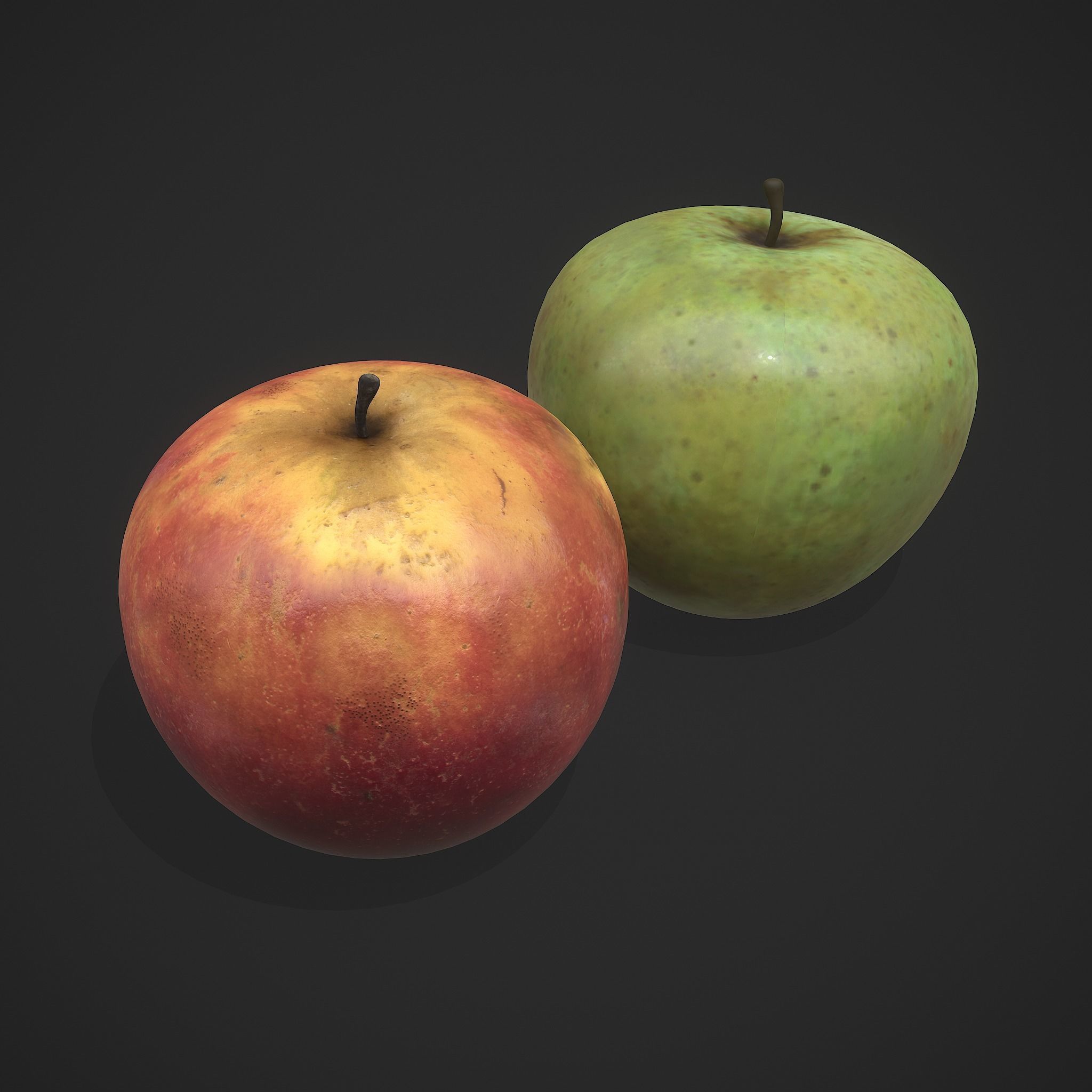 Red and Green Apple  3D Model Collection_32