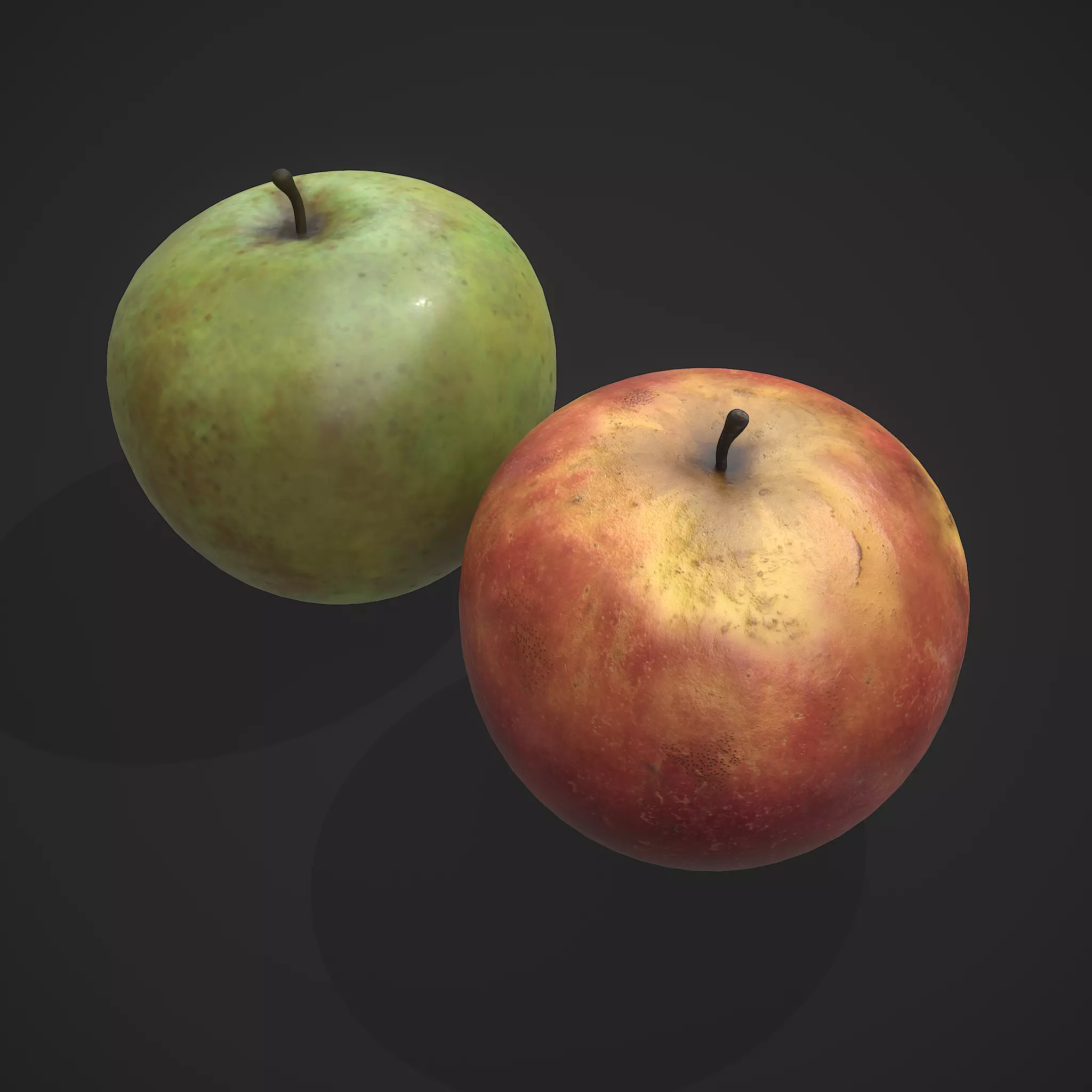 Red and Green Apple  3D Model Collection_0