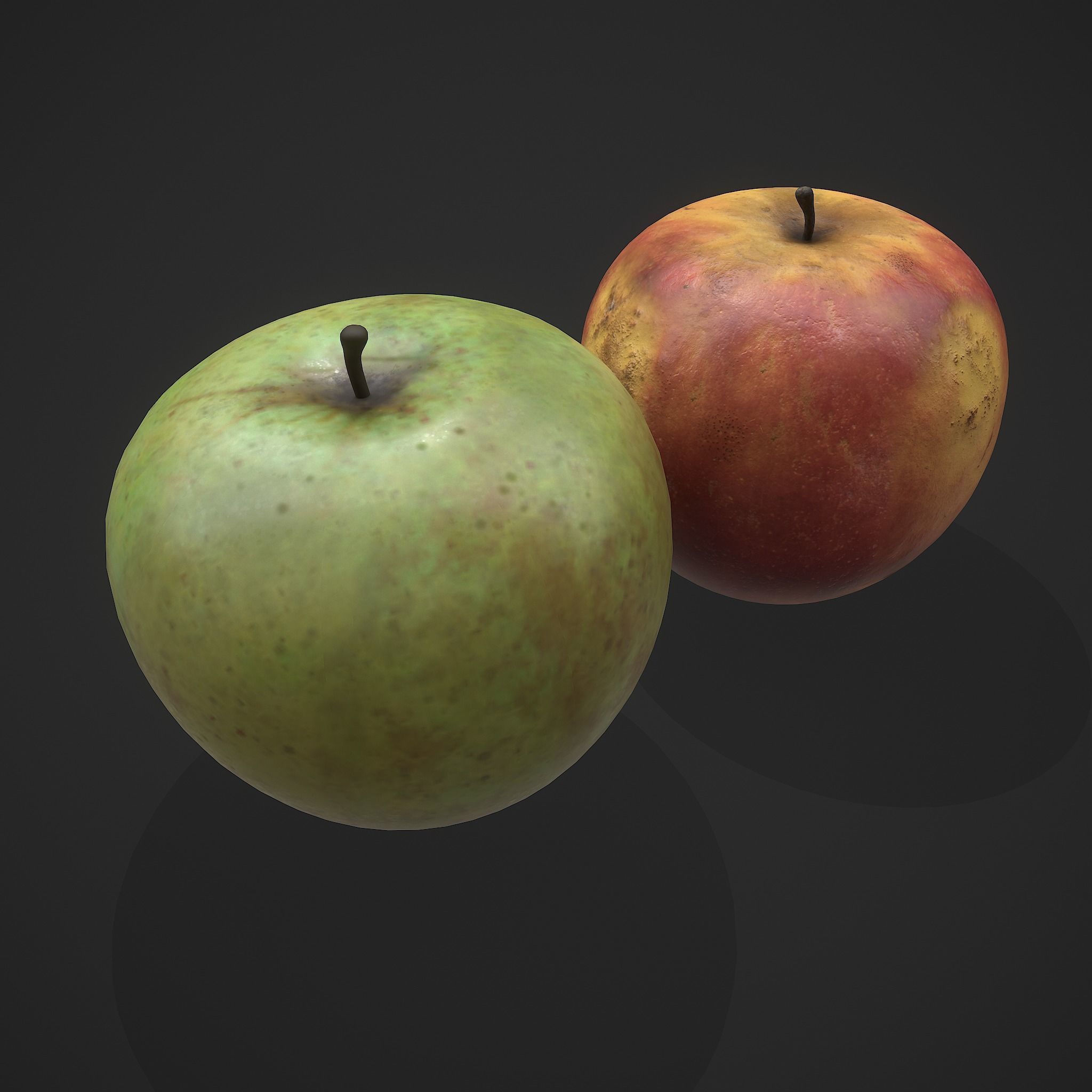 Red and Green Apple  3D Model Collection_10