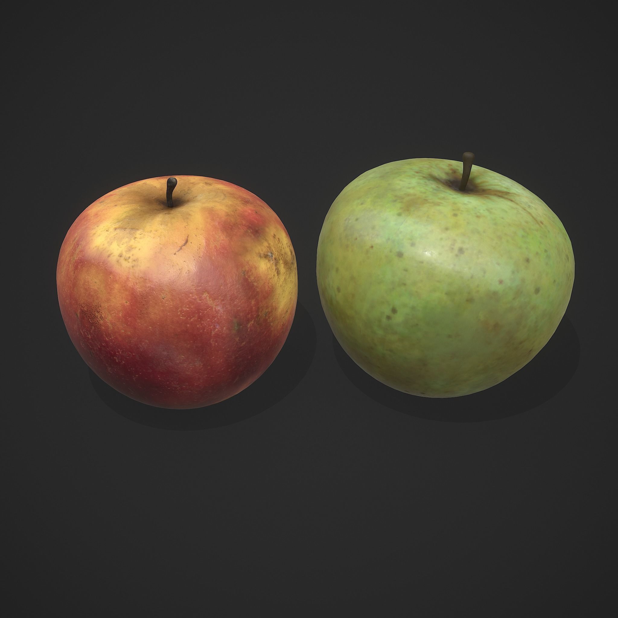 Red and Green Apple  3D Model Collection_9