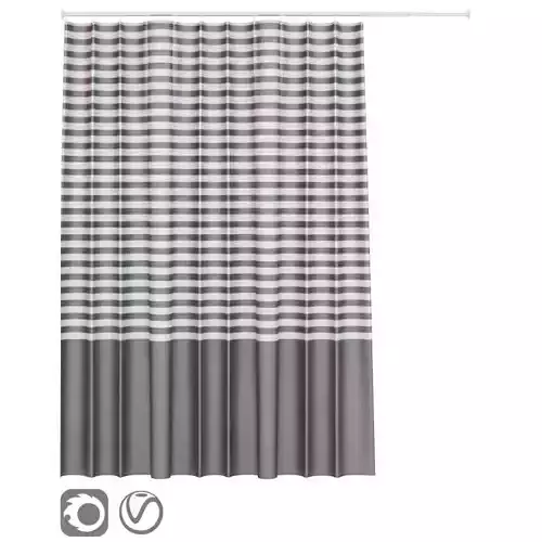 Bath curtain shower 200x200 cm IKEA VADSJON 3D model