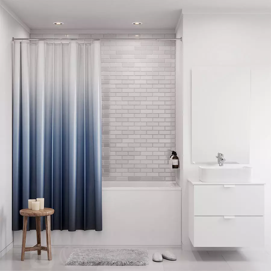 Bath curtain shower 200x200 cm NYCKELN in 2 options 3D model_0