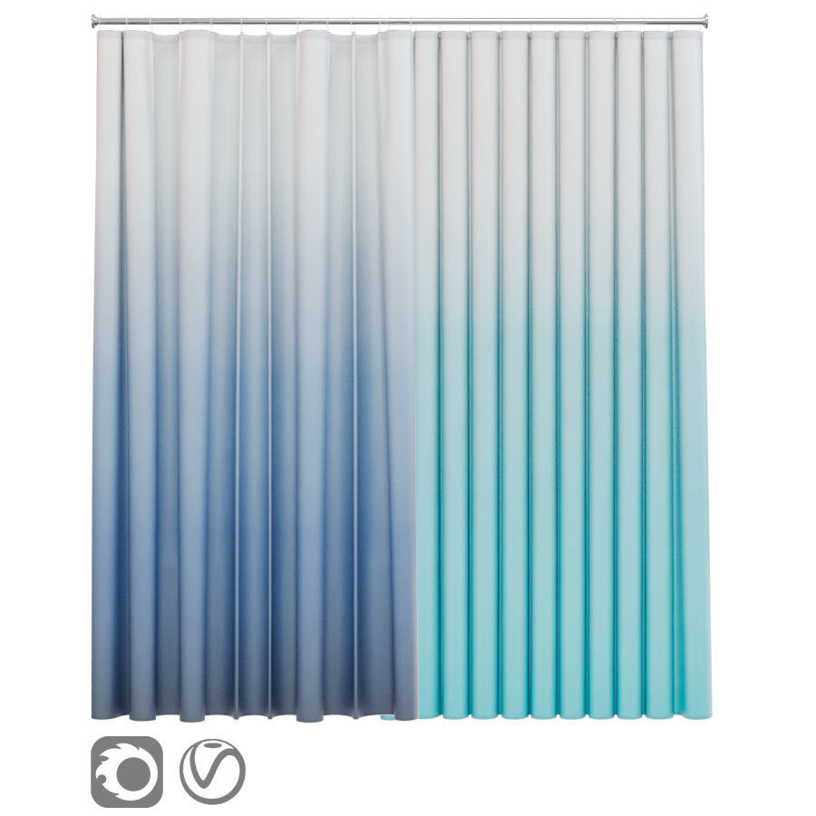 Bath curtain shower 200x200 cm NYCKELN in 2 options 3D model_2